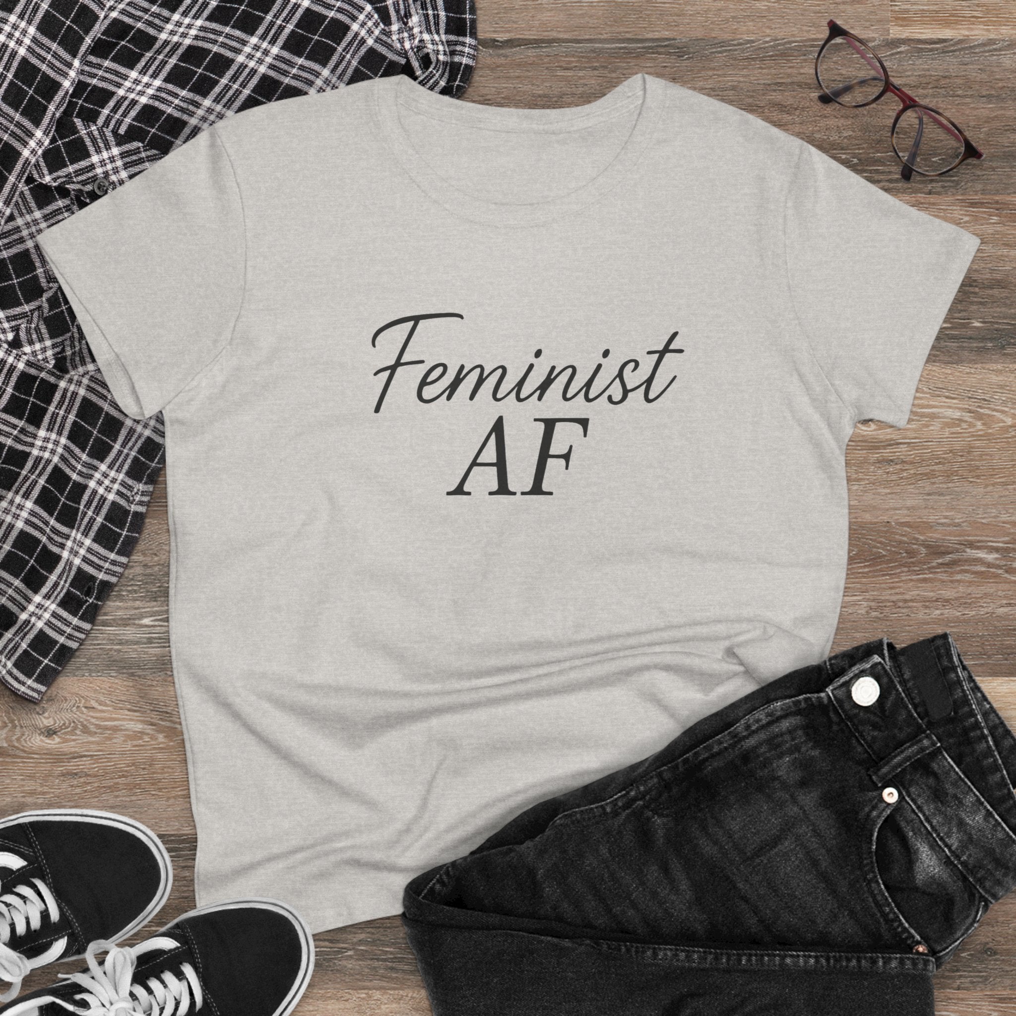 Feminist AF Tee, Protest Shirt, Empowerment Top, Activist Clothing, Women's Rights Apparel, Midweight Cotton Tshirt