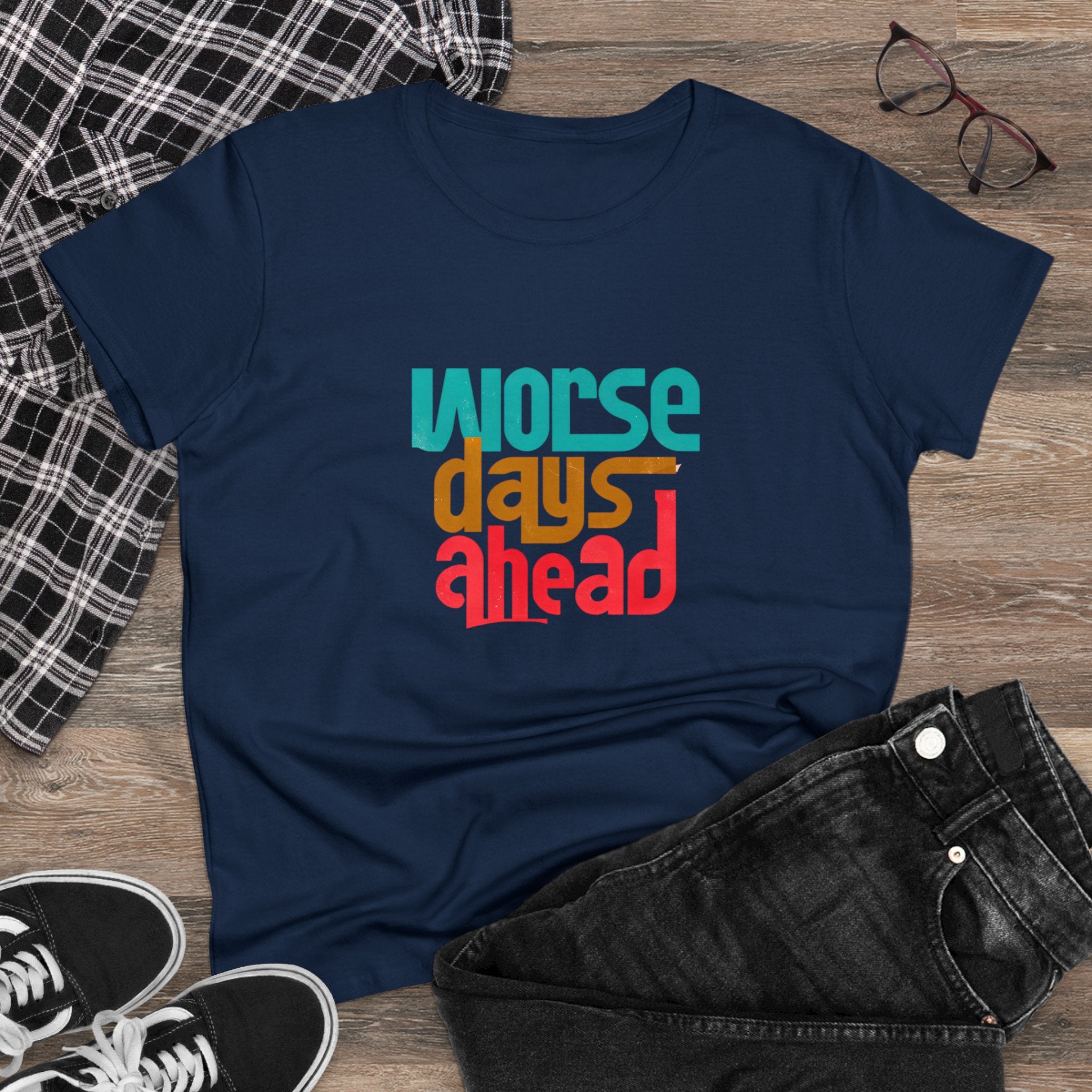 Worse Days Ahead Graphic Tee, Funny T-Shirt, Sarcastic Women's Shirt, Casual Cotton Tee, Introvert Gift, Minimalist Top