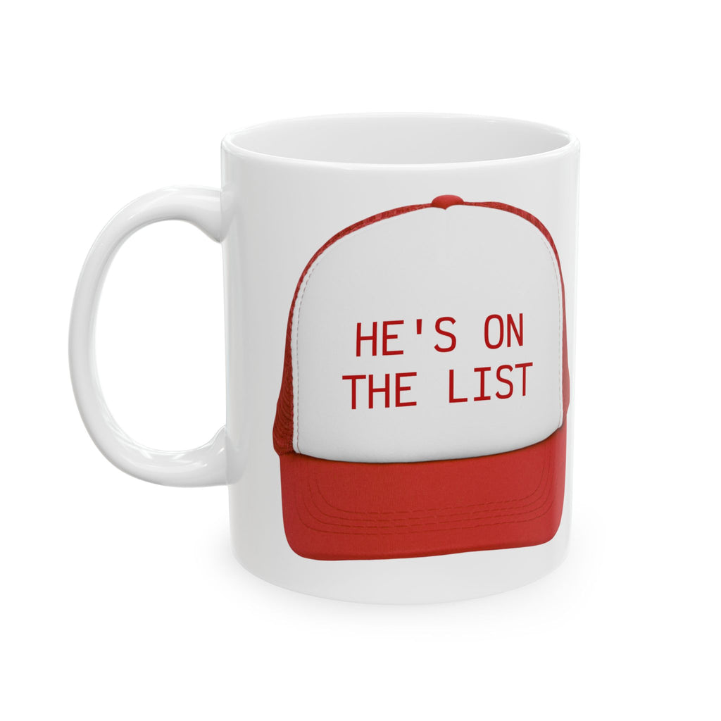 Ceramic Mug, He is on the List Anti Trump social justice activist gift Epstein List, 11oz 15oz, Resist Equality Feminist Gift Mug,