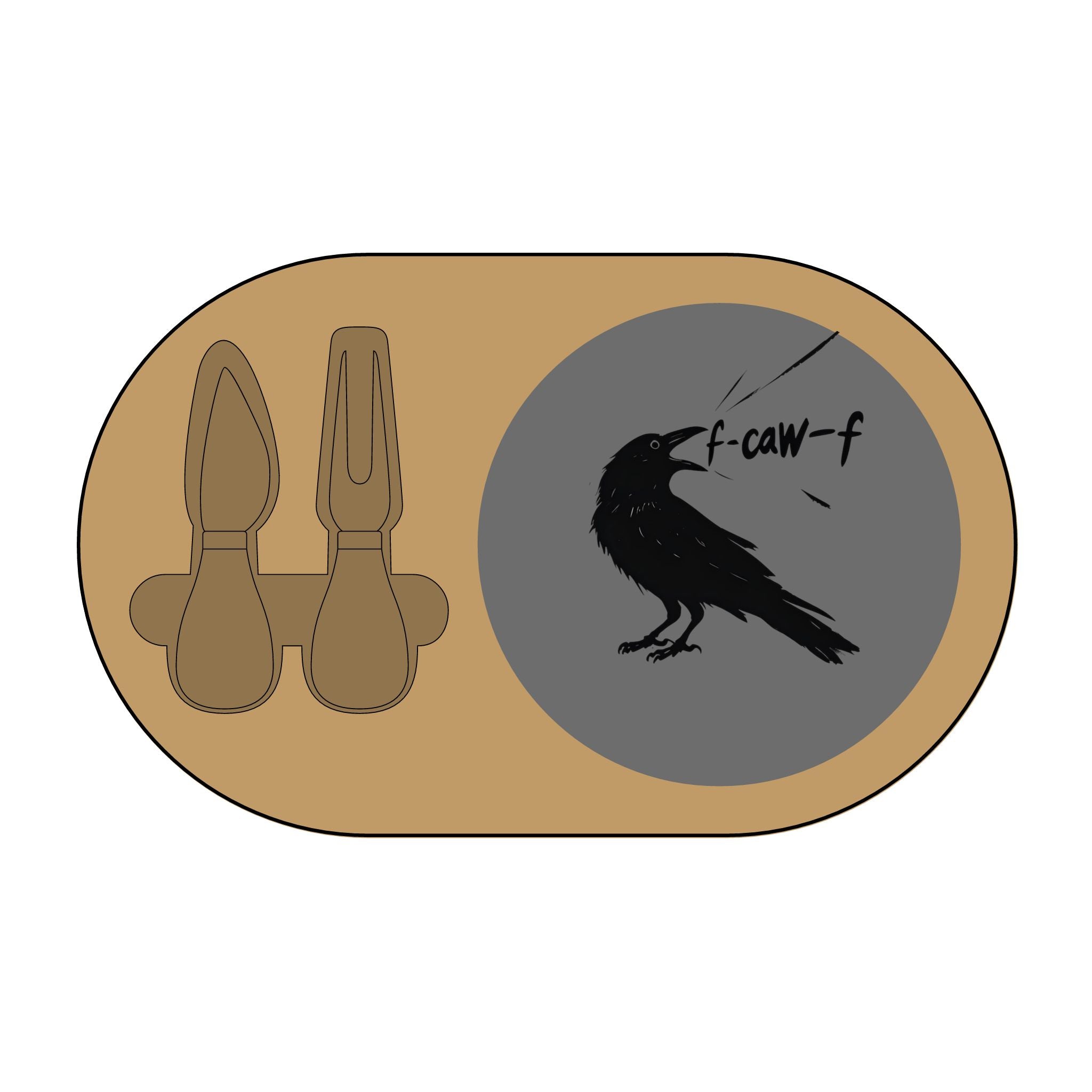 Charcuterie Board (Engraving) - Serving Tray and Kitchen Decor with Crow F off Design