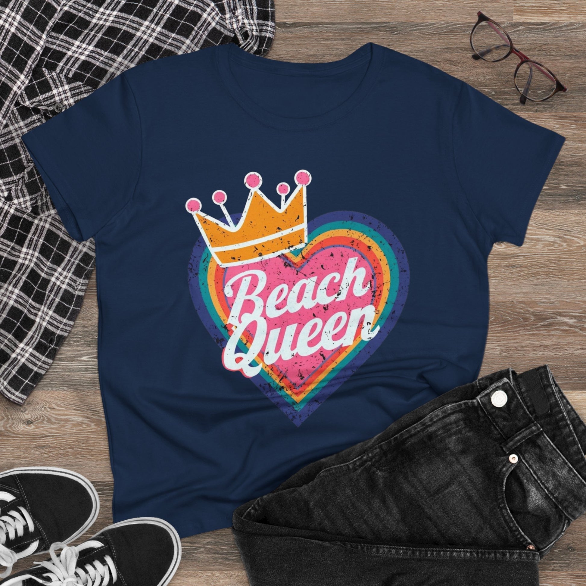 Beach Queen T-Shirt, Summer Vibes Tee, Vacation Shirt, Gift for Beach Lovers, Fun Retro Graphic Tee fun coastal tea for her