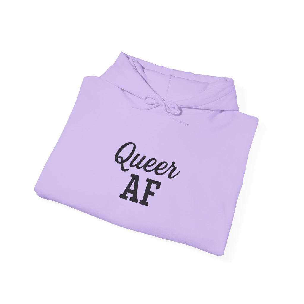 Queer AF Gay Pride Hoodie, Anti Trump Social Justice Sweatshirt, LGBTQ Gifts, Unisex Hooded Jumper