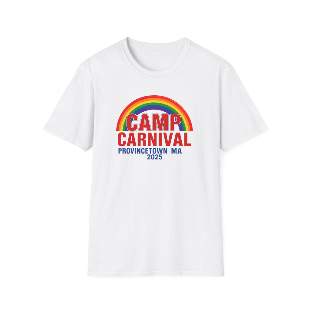 Rainbow Camp Carnival Ptown Unisex T-Shirt, LGBTQ+ Pride Apparel, Summer Festival Top, Gift for Camp Lovers, 2025 Event Shirt