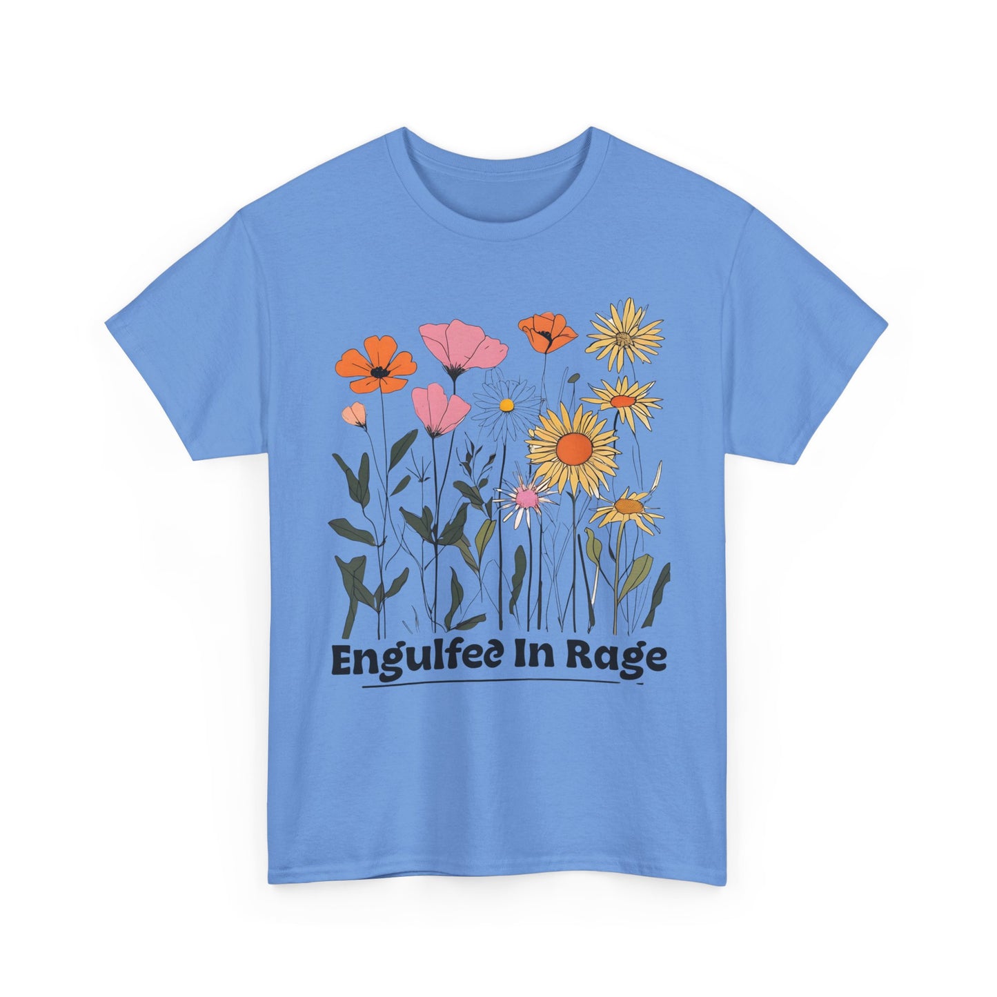 Engulfed in Rage Tee, Anger T-Shirt, Unisex Graphic Shirt, Emotion Top, Heavy Cotton Tee for Men and Women