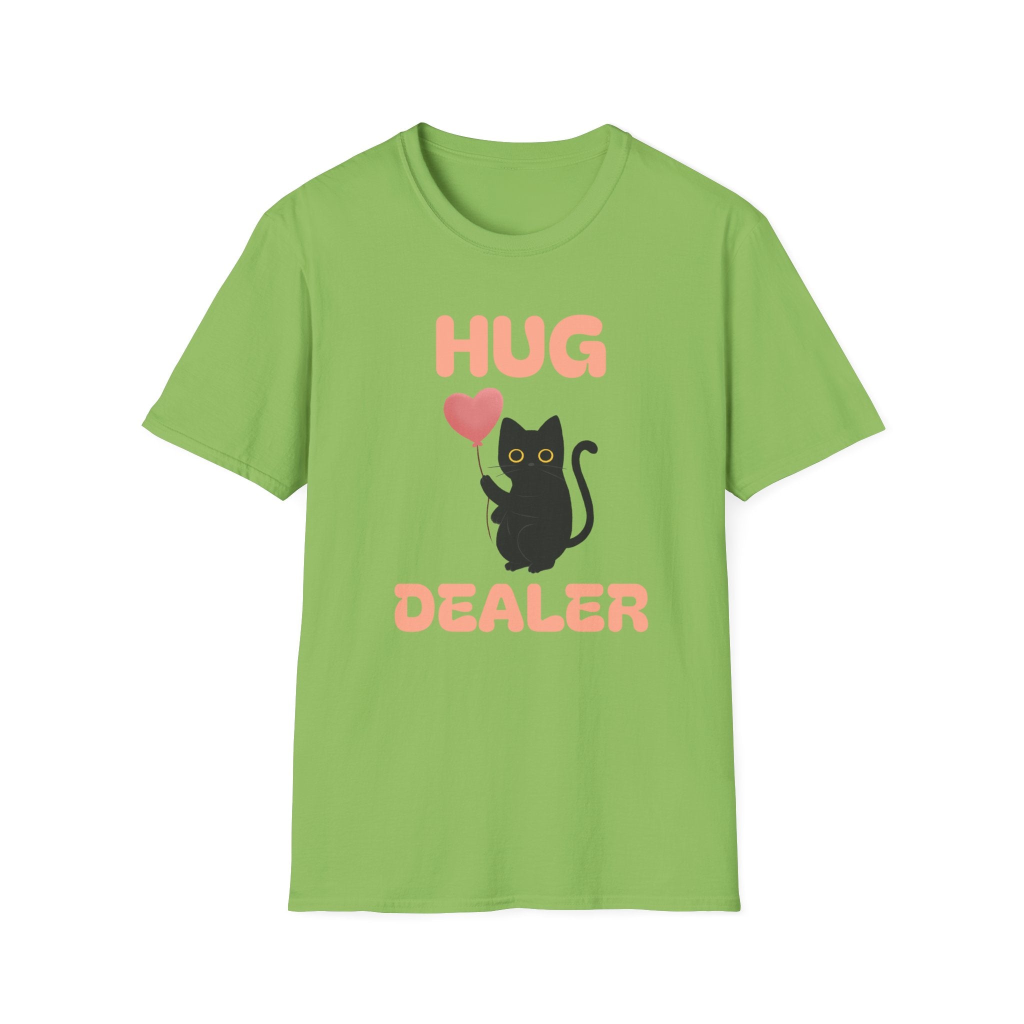 Hug Dealer fun cat Unisex Softstyle T-Shirt, Funny Cat Lover Gift, Cute Tee, Cat Mom Shirt, Trendy Graphic Tee Christmas gift sarcasm