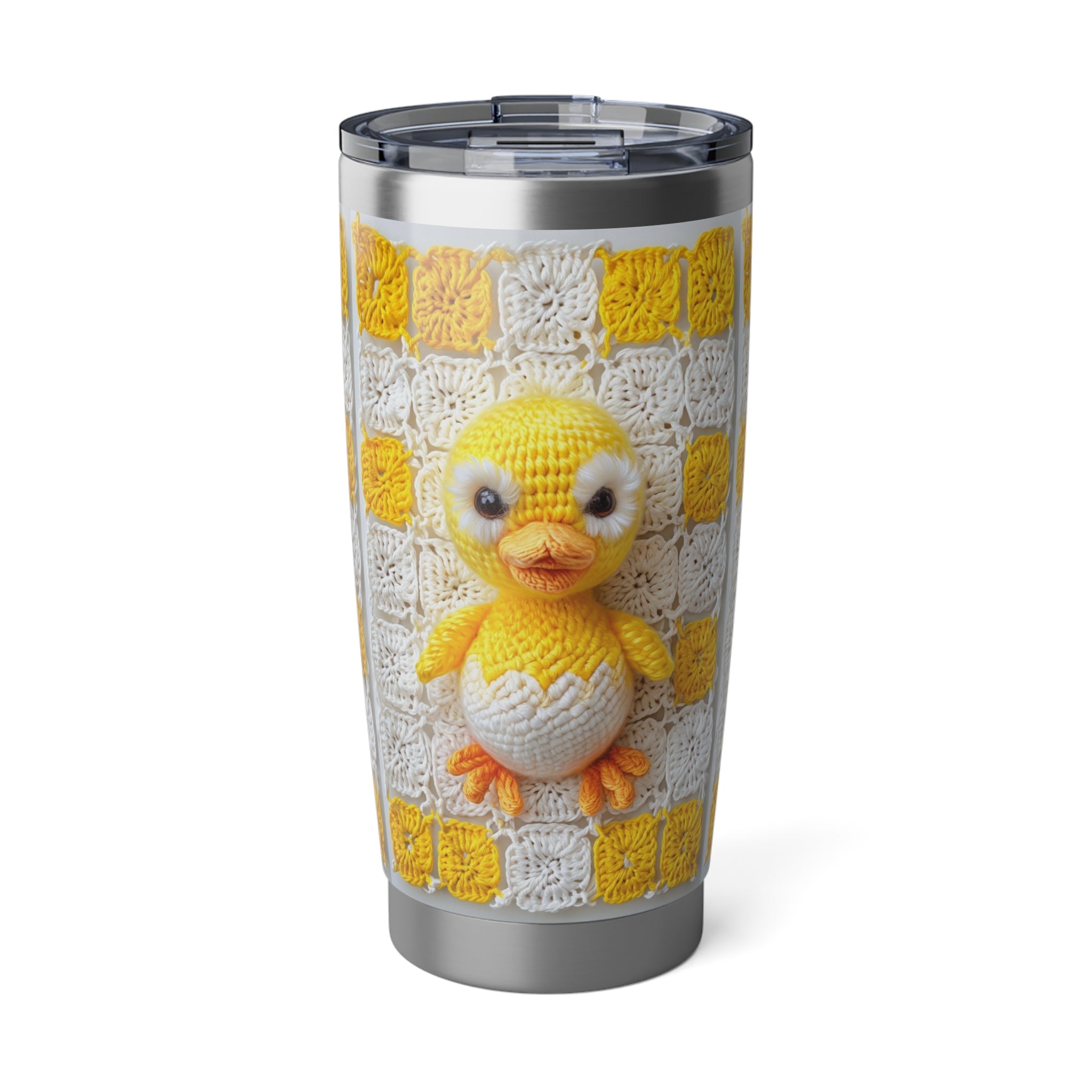 Cute printed Crochet Chick 20oz Tumbler – Yellow Amigurumi Baby Duck Travel Mug