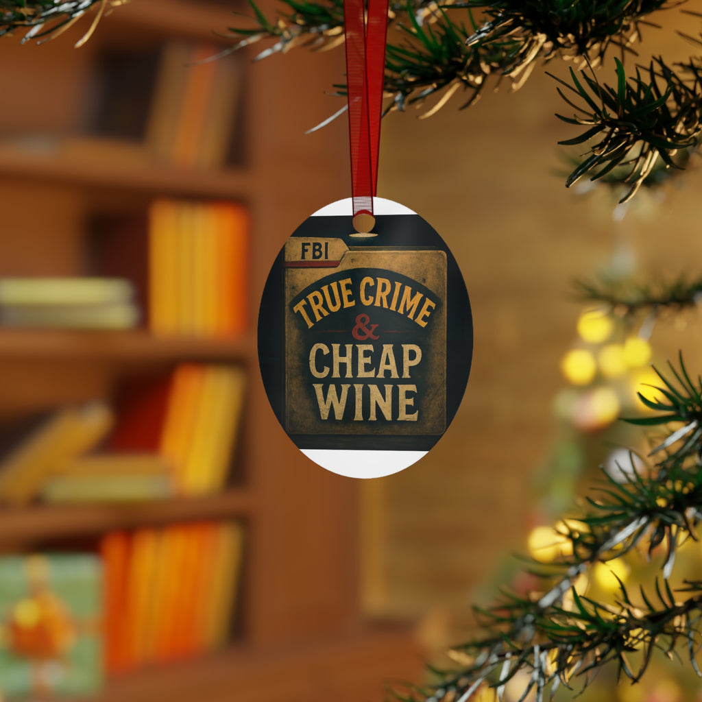 Metal Ornament - True Crime & Cheap Wine Design