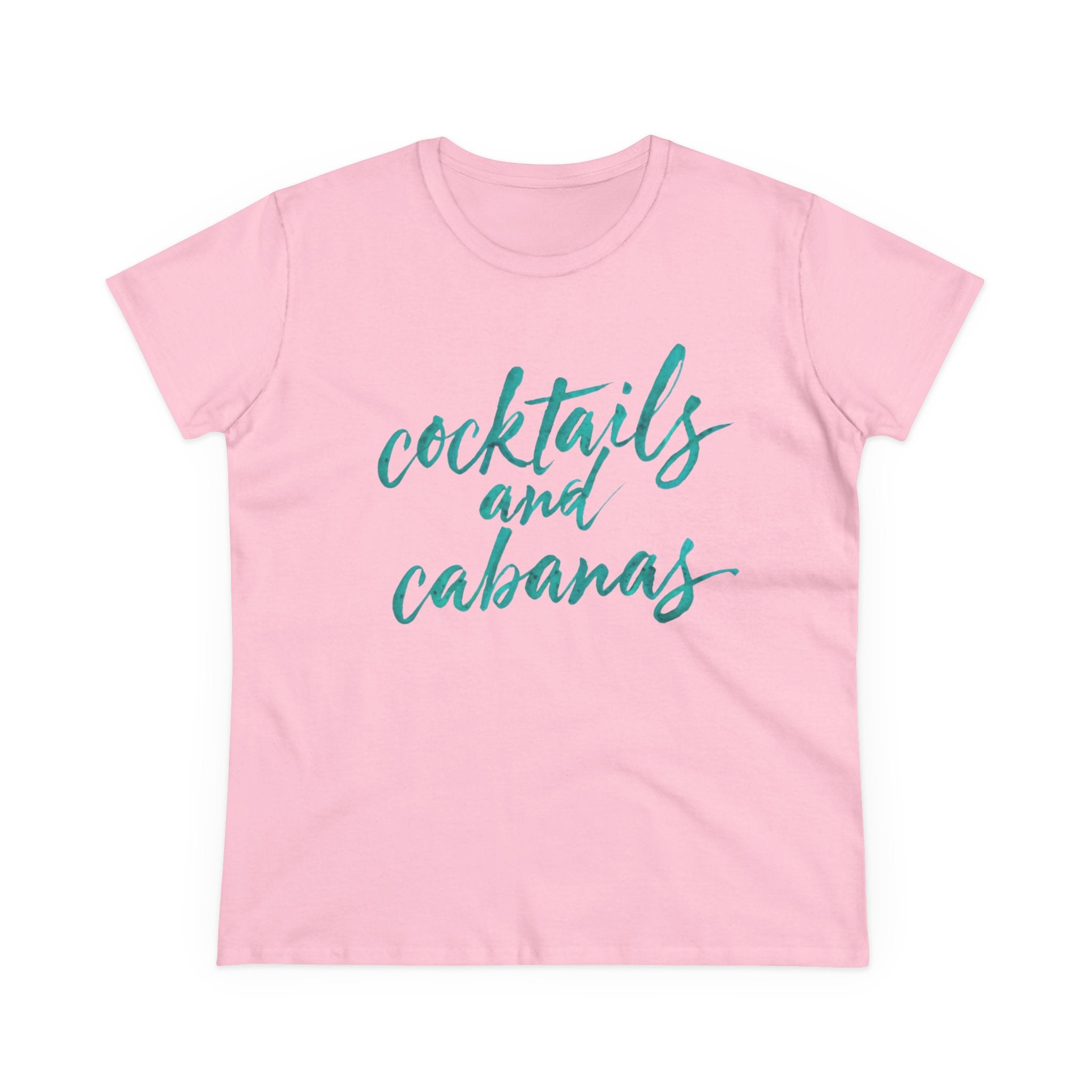 Cocktails and Cabanas Tee - Women&#039;s Midweight Cotton Shirt, Beachwear, Summer Top, Vacation Outfit, Casual Wear, Gift for Her, Pool