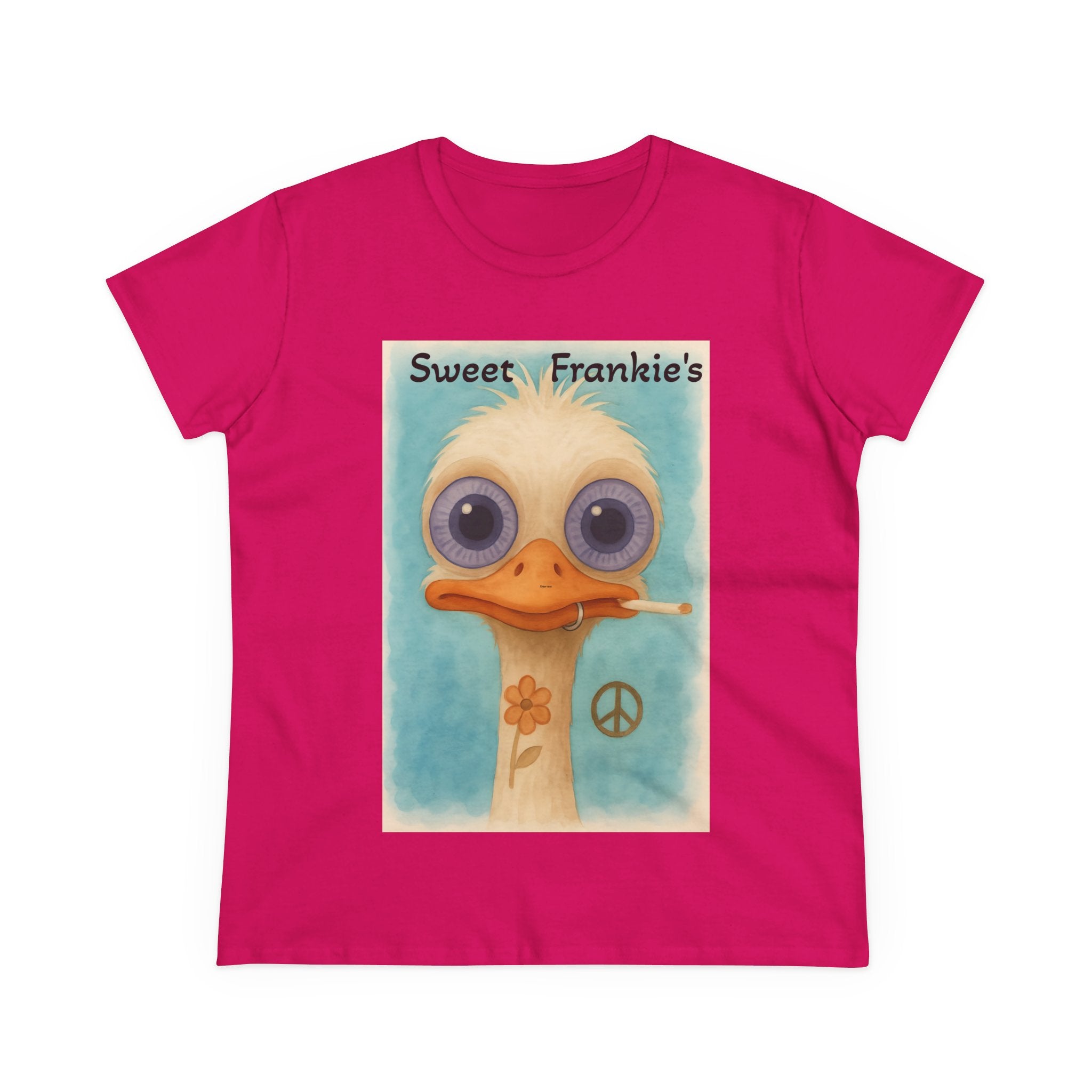 T-Shirt, Sweet Frankies Ostrich Graphic Tee, Funny Tee, Women's Graphic Shirt, Gift for Her, Women's Cotton Shirt social justice wear