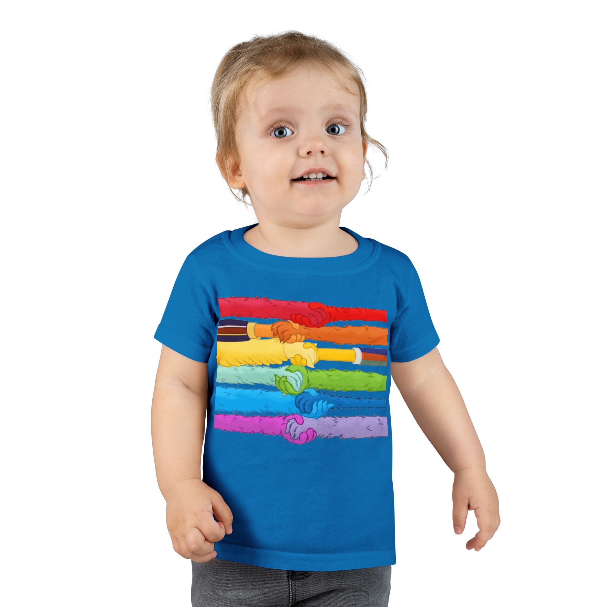 Rainbow Unity Toddler T-Shirt, Pride Tee, Kids Equality Shirt, Colorful Love Top, LGBTQ+ Support Apparel, Cute Gift for Toddlers