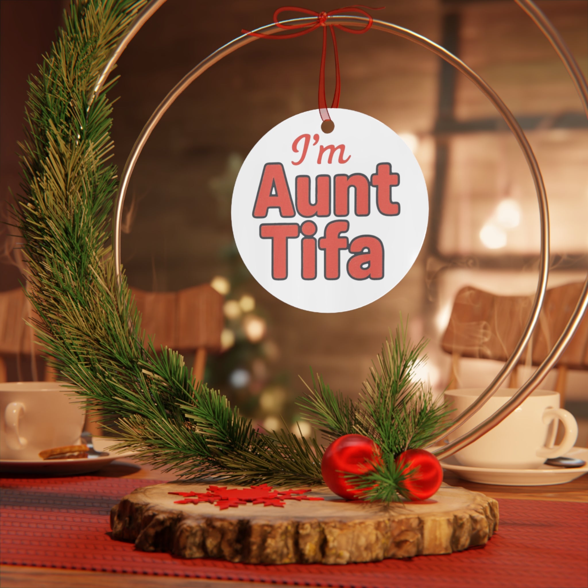 Ornament Set - Aunt Tifa Holiday Decor Anti Trump Antifa