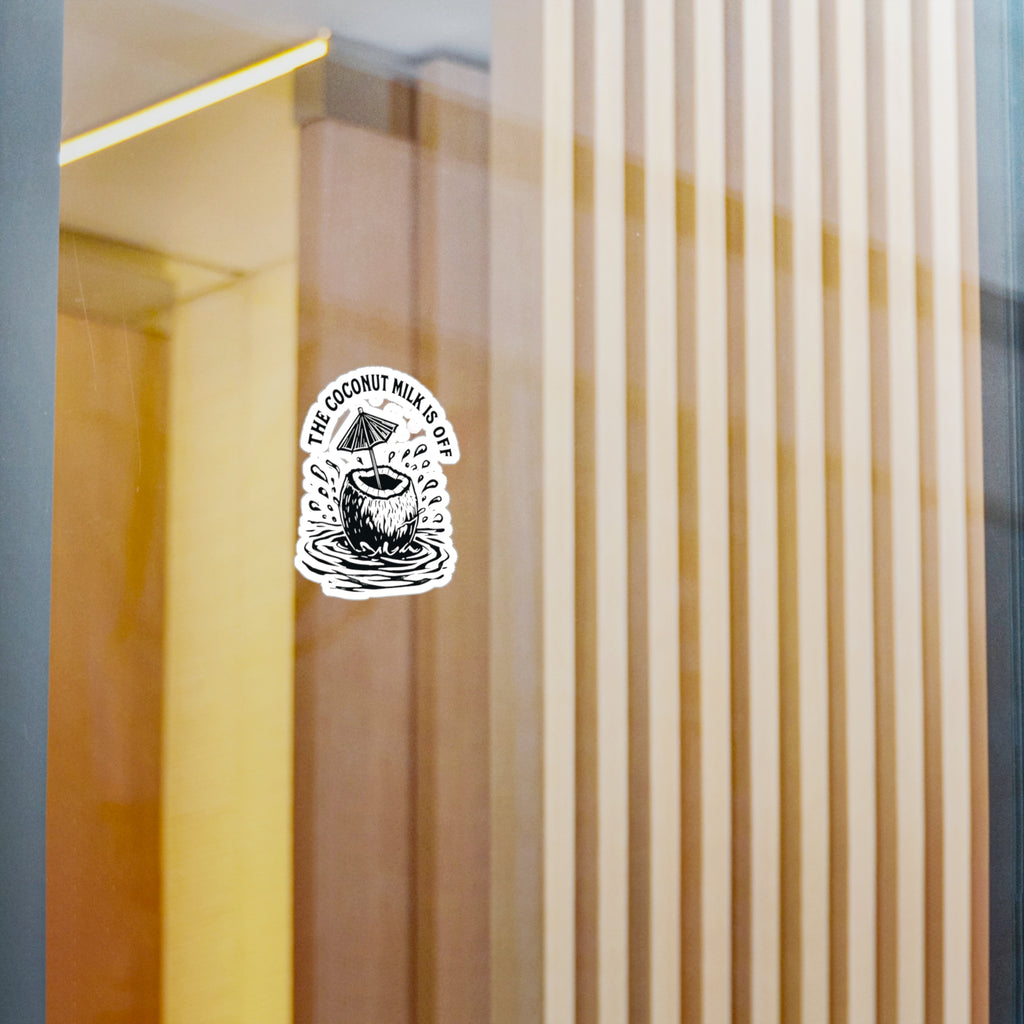 Coconut Milk Vinyl Decals - Fun Tropical Decor for Laptops & Water Bottles, Aesthetic Stickers for Home, Beach Lover Gift, Summer Vibes