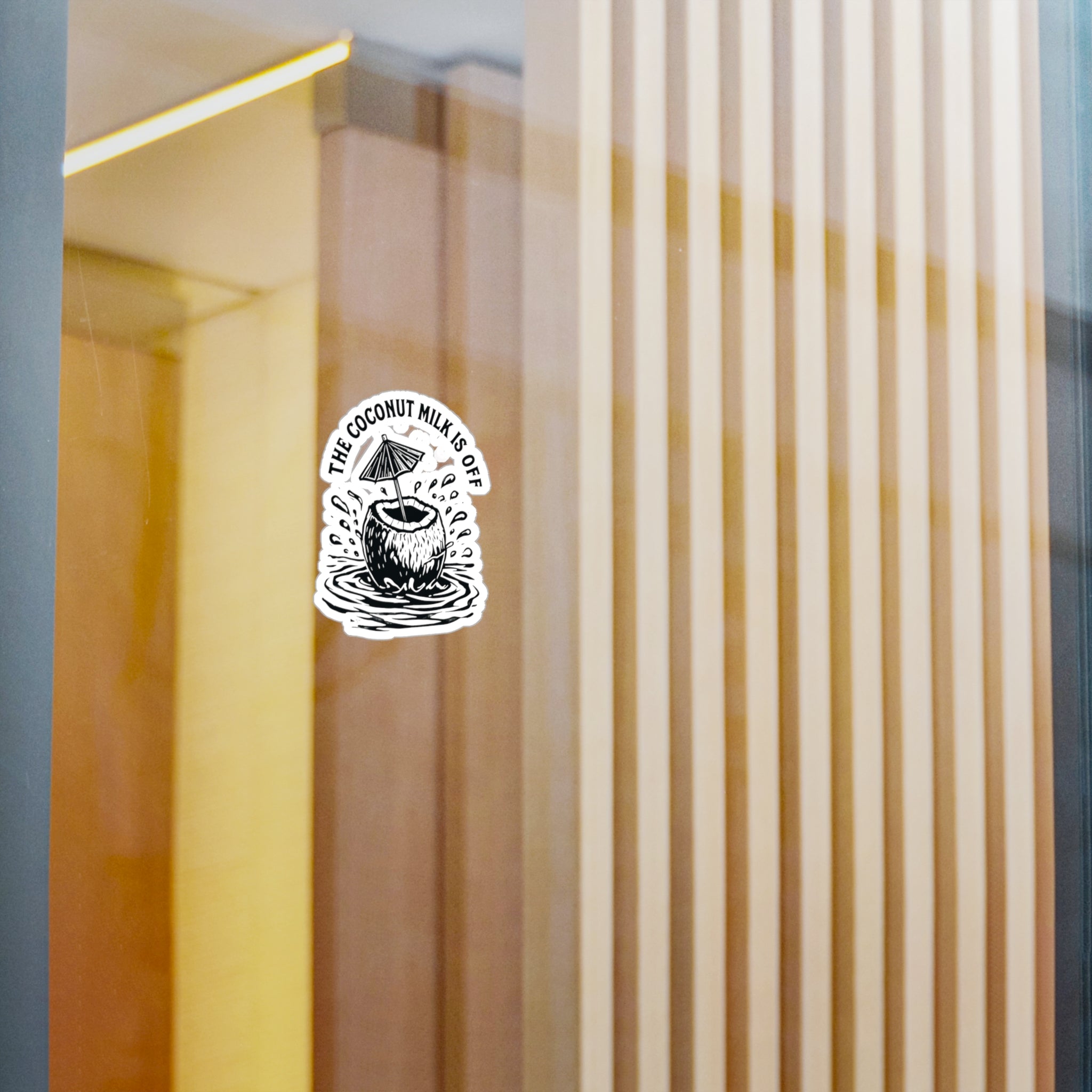 Coconut Milk Vinyl Decals - Fun Tropical Decor for Laptops & Water Bottles, Aesthetic Stickers for Home, Beach Lover Gift, Summer Vibes