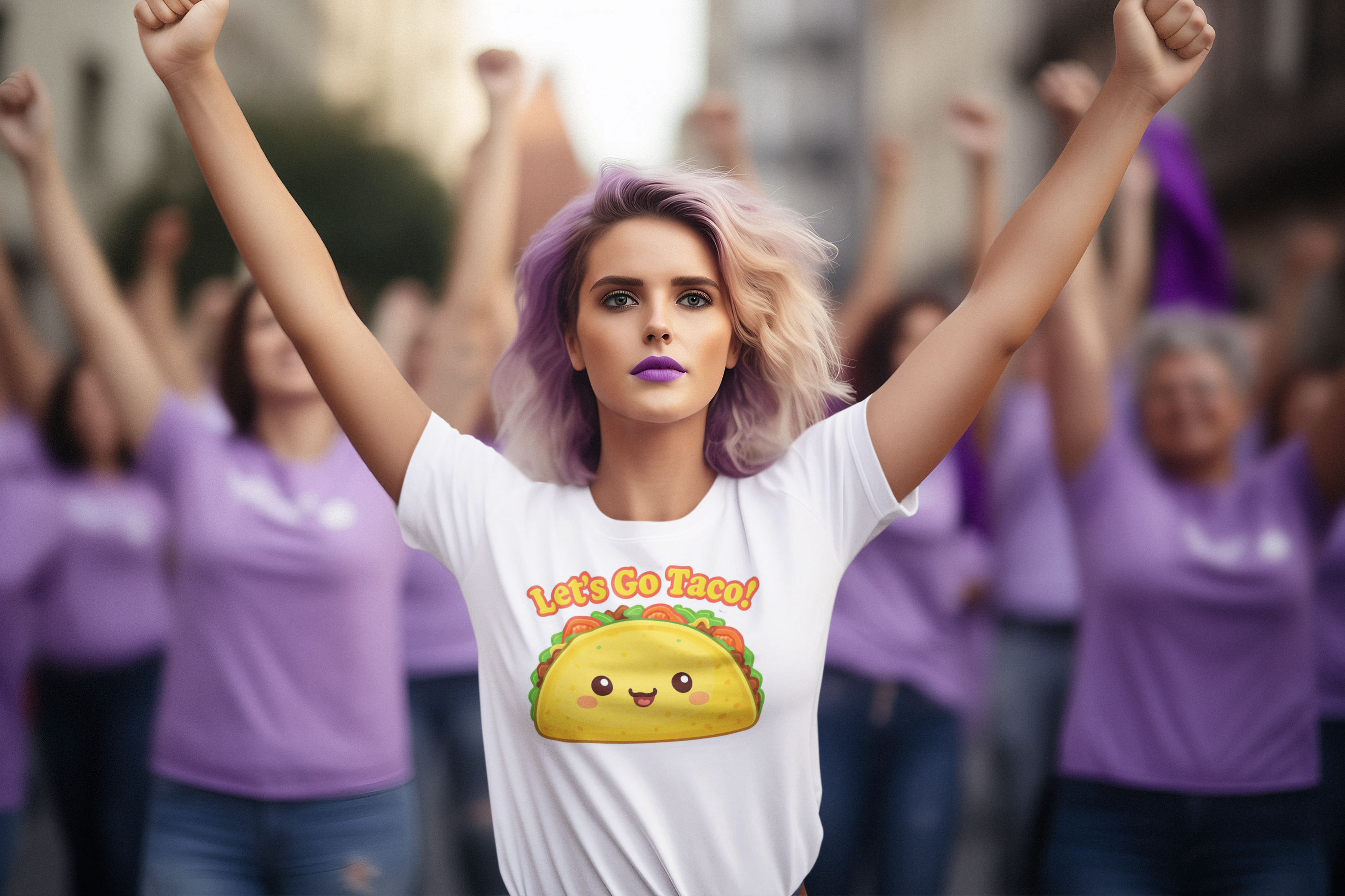 T-Shirt Let’s go taco Trump always chickens out Anti-Trump Protest tshirt human rights social justice