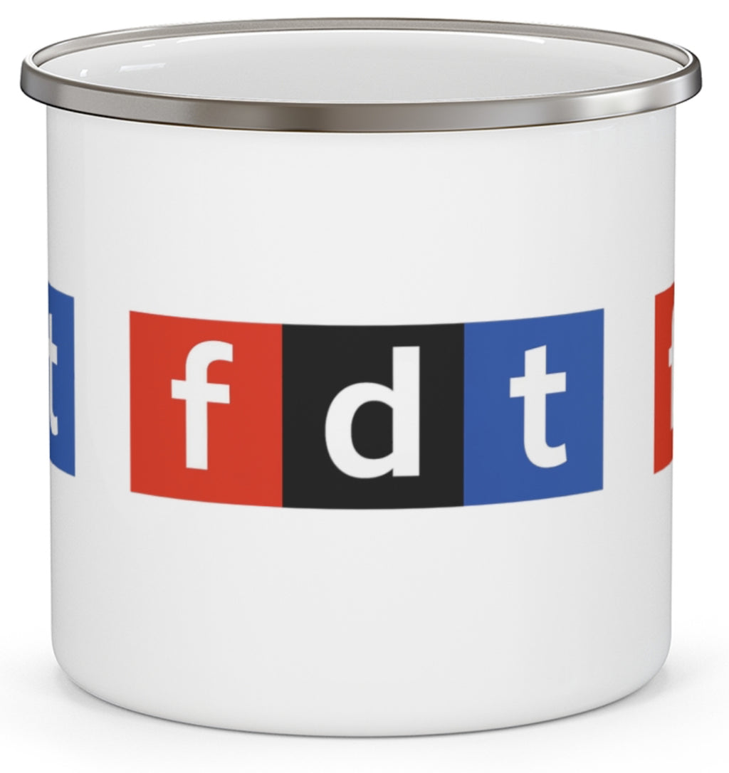 FDT Enamel Mug, Anti Trump Protest Activist, Political Resistance Camping Cup, Liberal Democrat Gift, Resistance Movement Gear, Protester Gift,