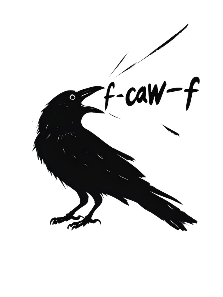 F-Caw-F. F*ck Off! Crow Wrapping Paper funny, sarcastic, crow, lover, edgy, wrapping, and gift paper