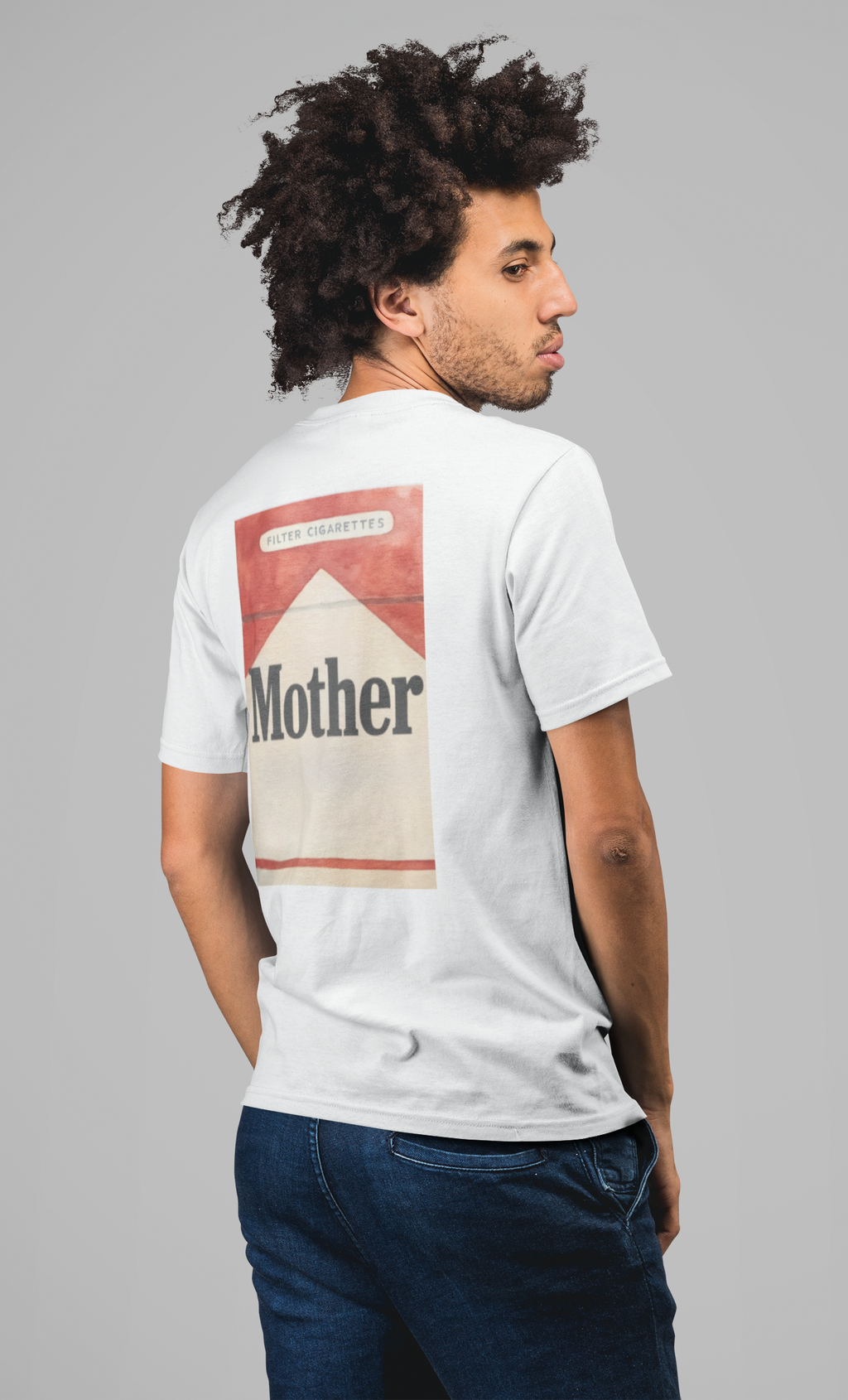Vintage Cigarette Pack Unisex T-Shirt printed on back