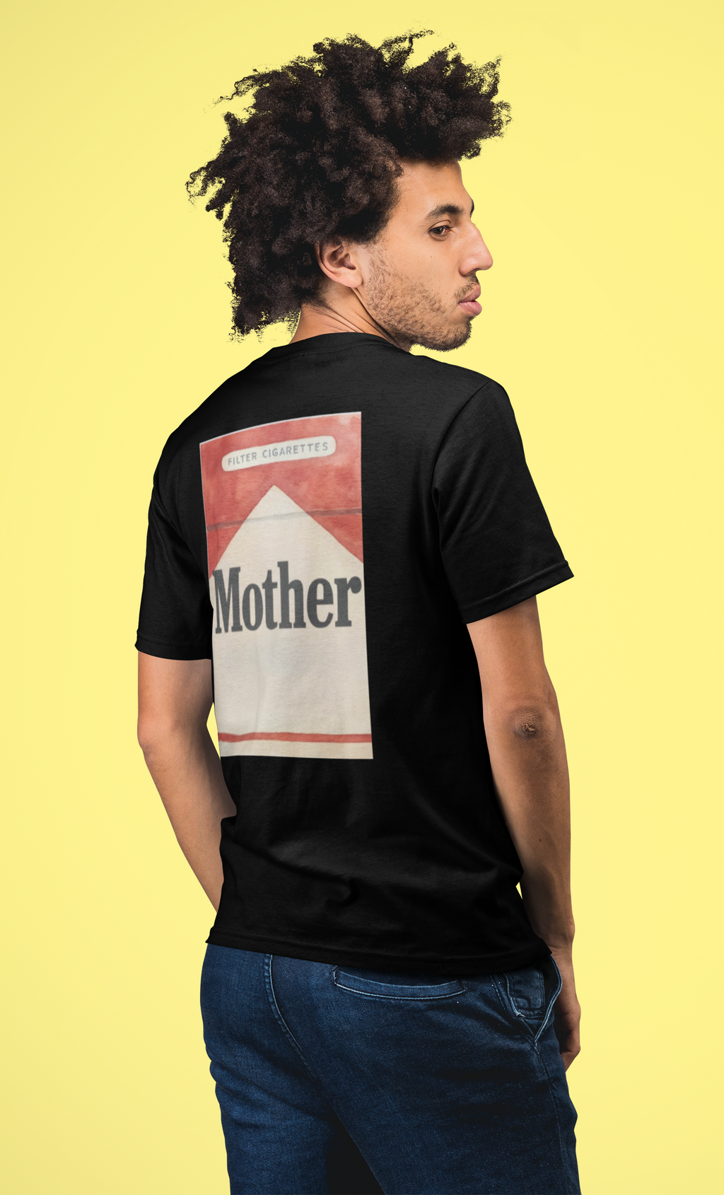 Vintage Cigarette Pack Unisex T-Shirt printed on back
