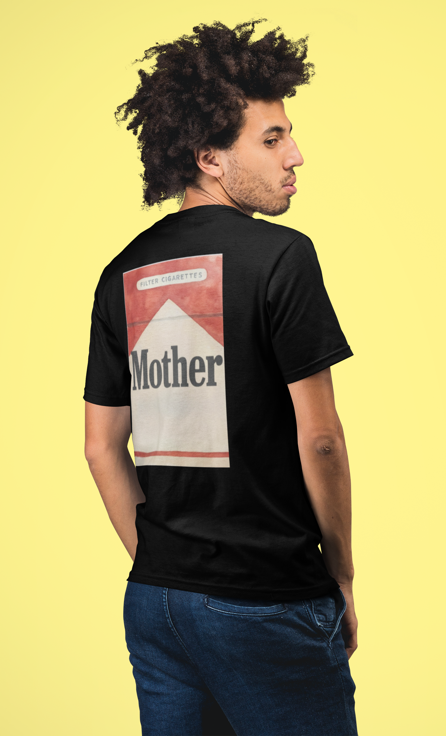 Vintage Cigarette Pack Unisex T-Shirt printed on back