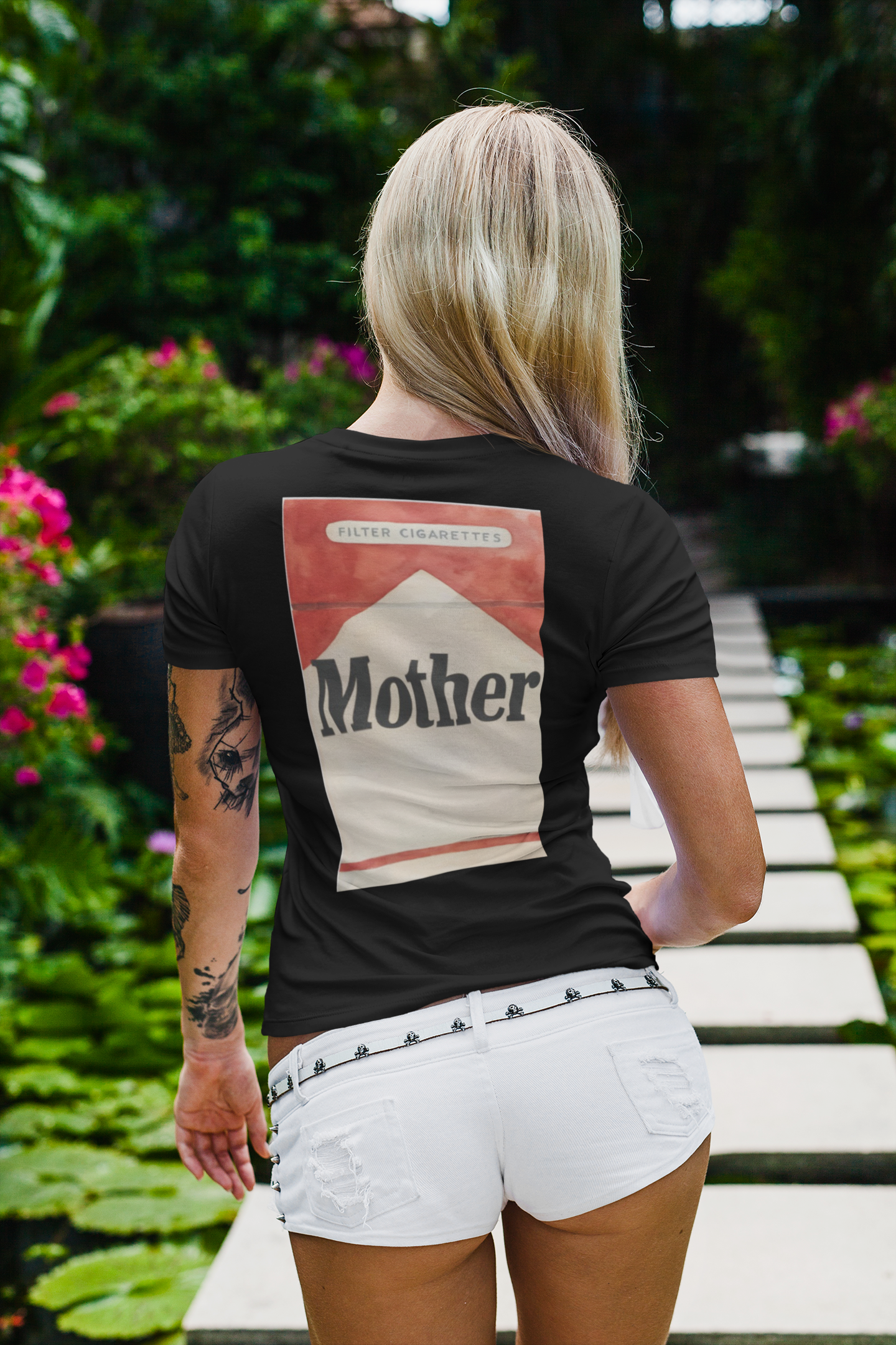 Vintage Cigarette Pack Unisex T-Shirt printed on back