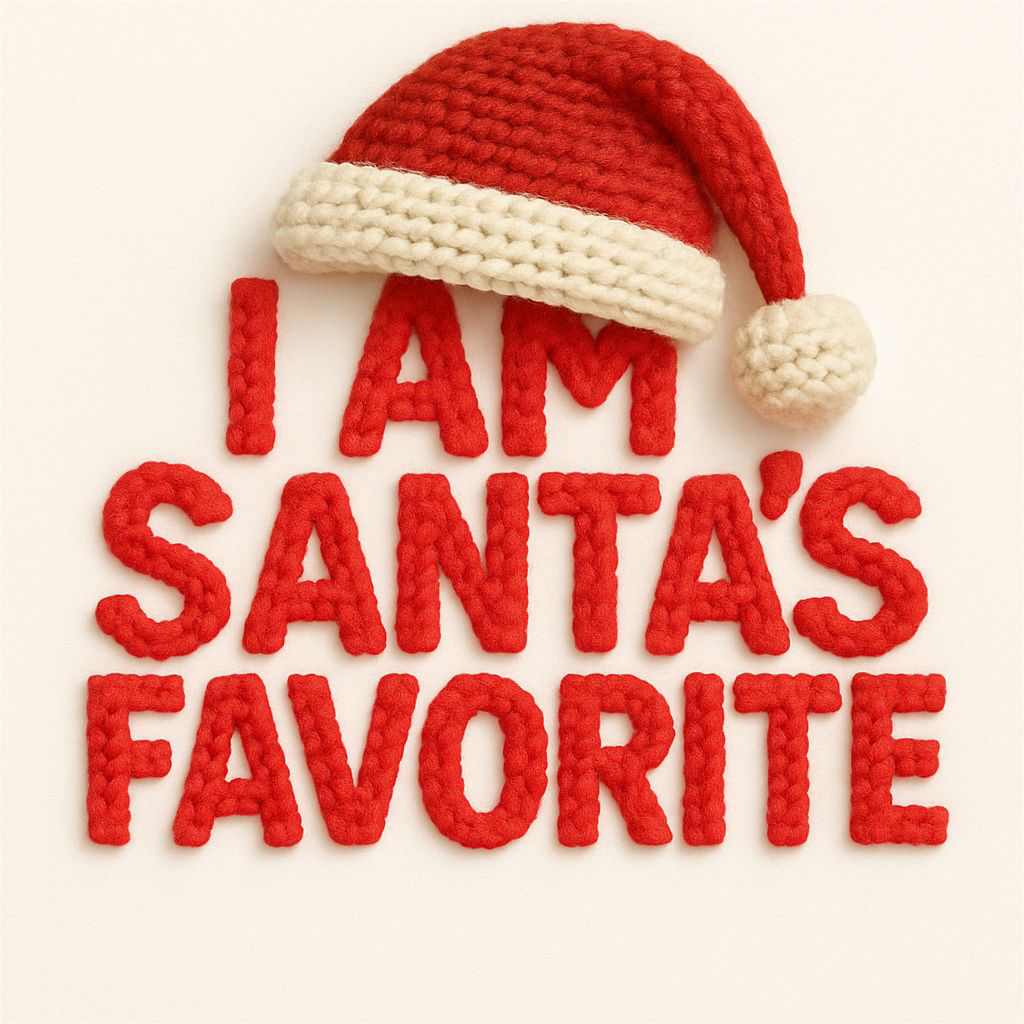 Christmas Sweatshirt - "I Am Santa's Favorite" Festive Crewneck printed