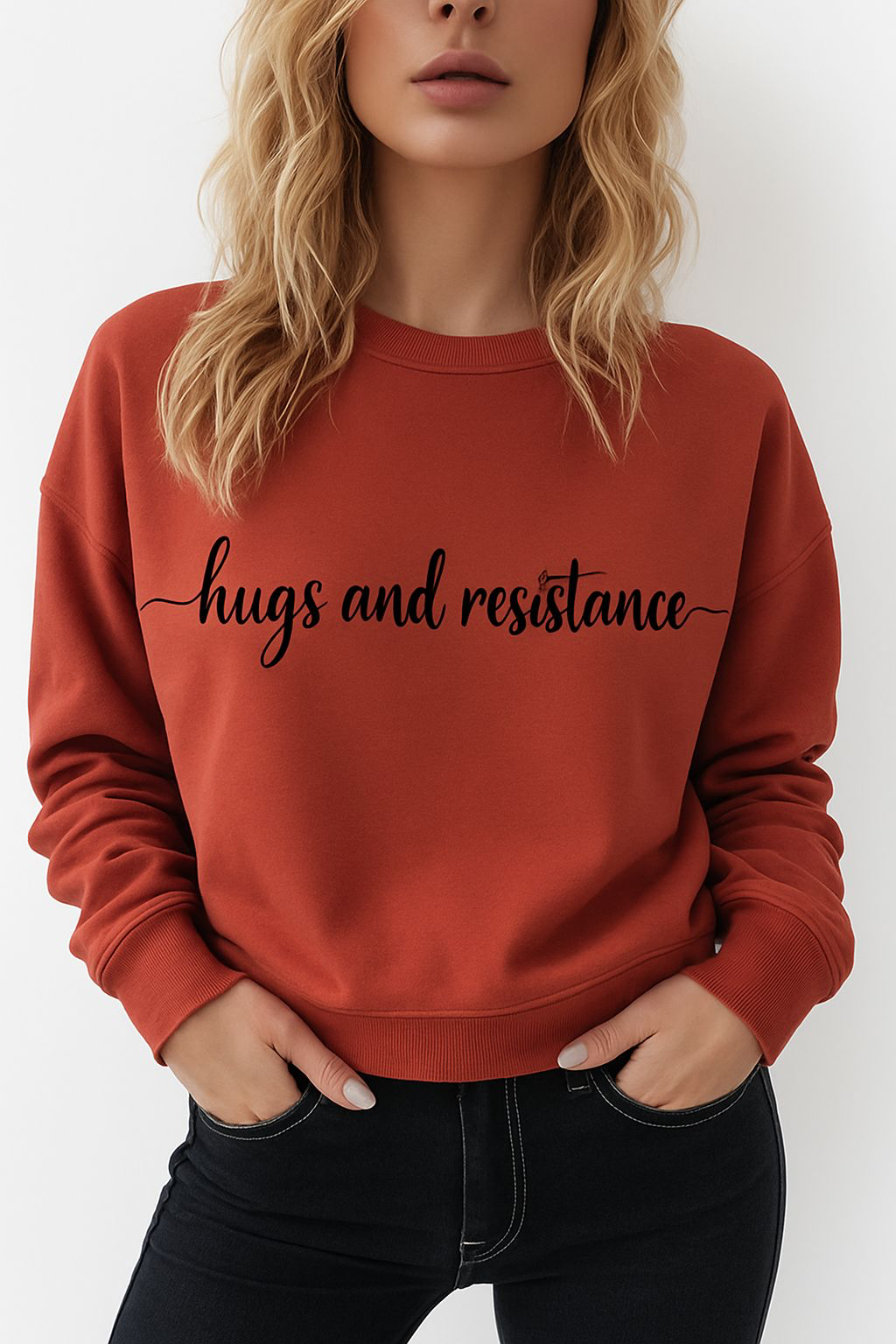 Hugs and resistance, cozy Protest Resistance Crewneck Sweatshirt