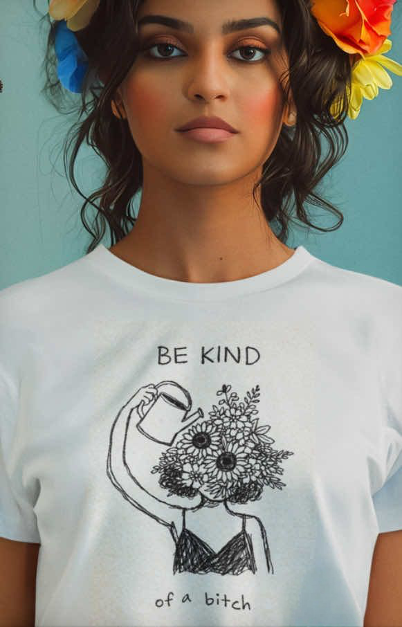 Be Kind of a Bitch Floral T-Shirt — Bold Feminine Graphic Tee