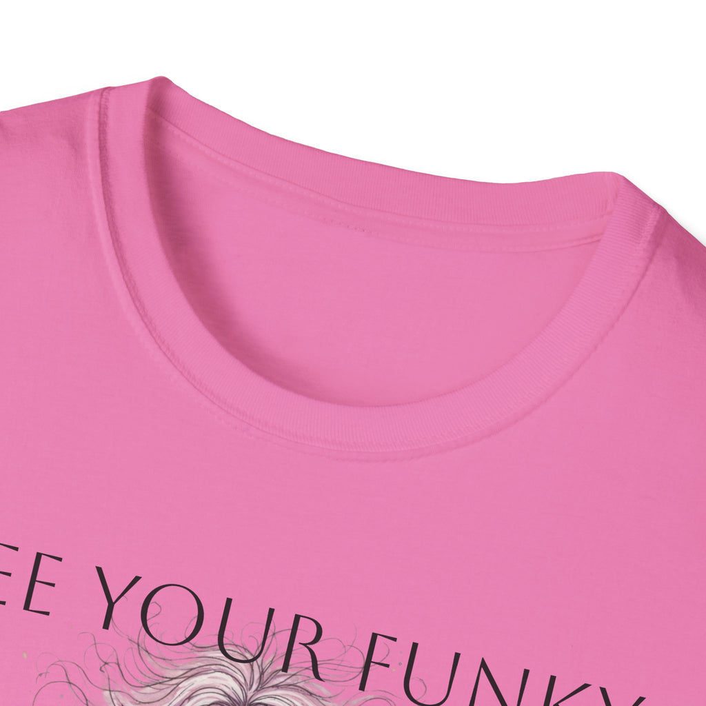 T-Shirt — “Free Your Funky” Peace-Sign Boho Woman Graphic Tee