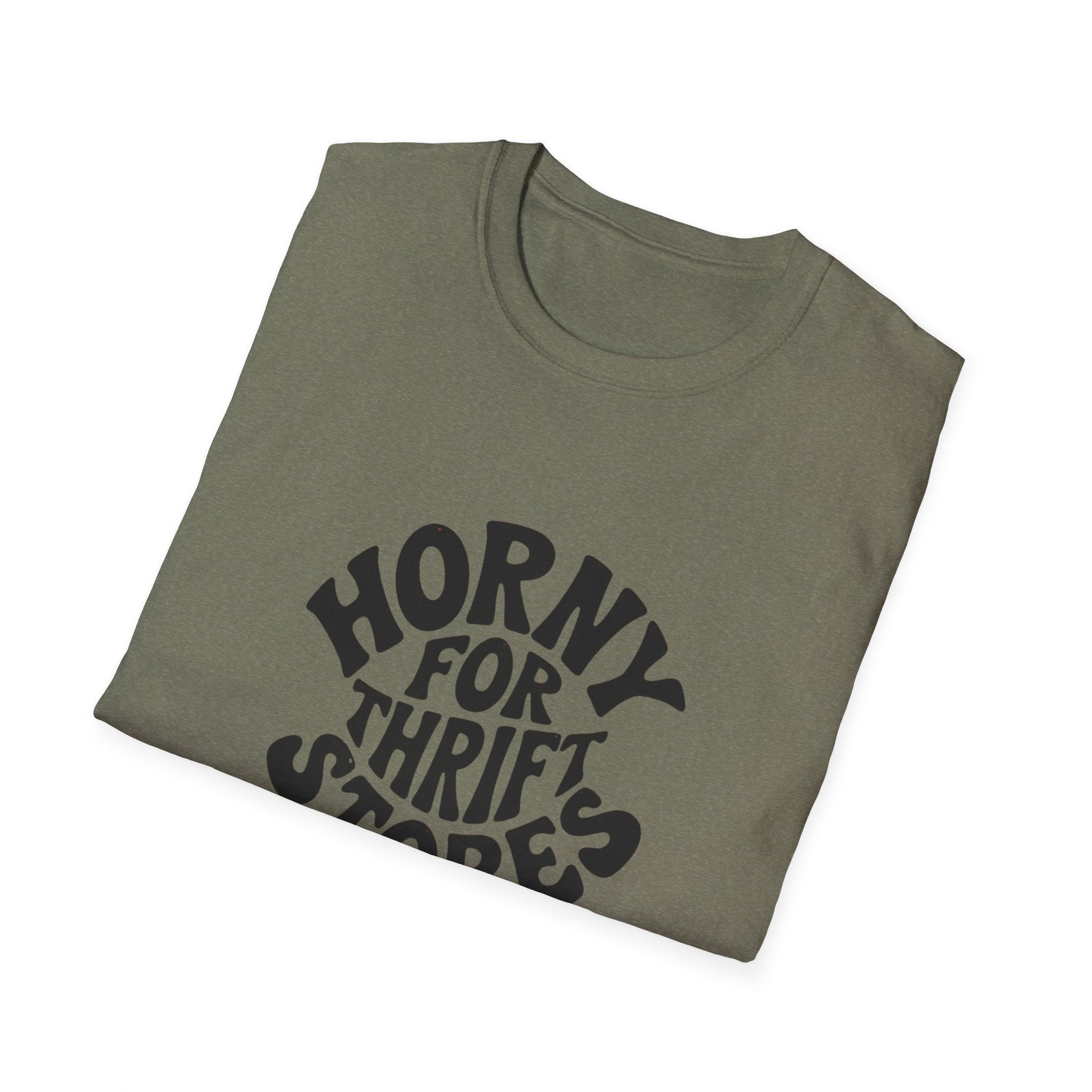 Horny for Thrift Stores T-Shirt — Funny Vintage Thrift Shopper Graphic Tee