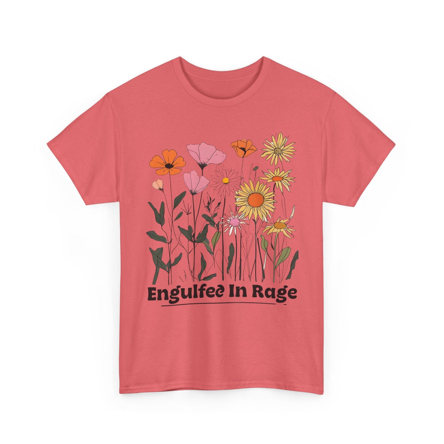 Engulfed in Rage Tee, Anger T-Shirt, Unisex Graphic Shirt, Emotion Top, Heavy Cotton Tee for Men and Women