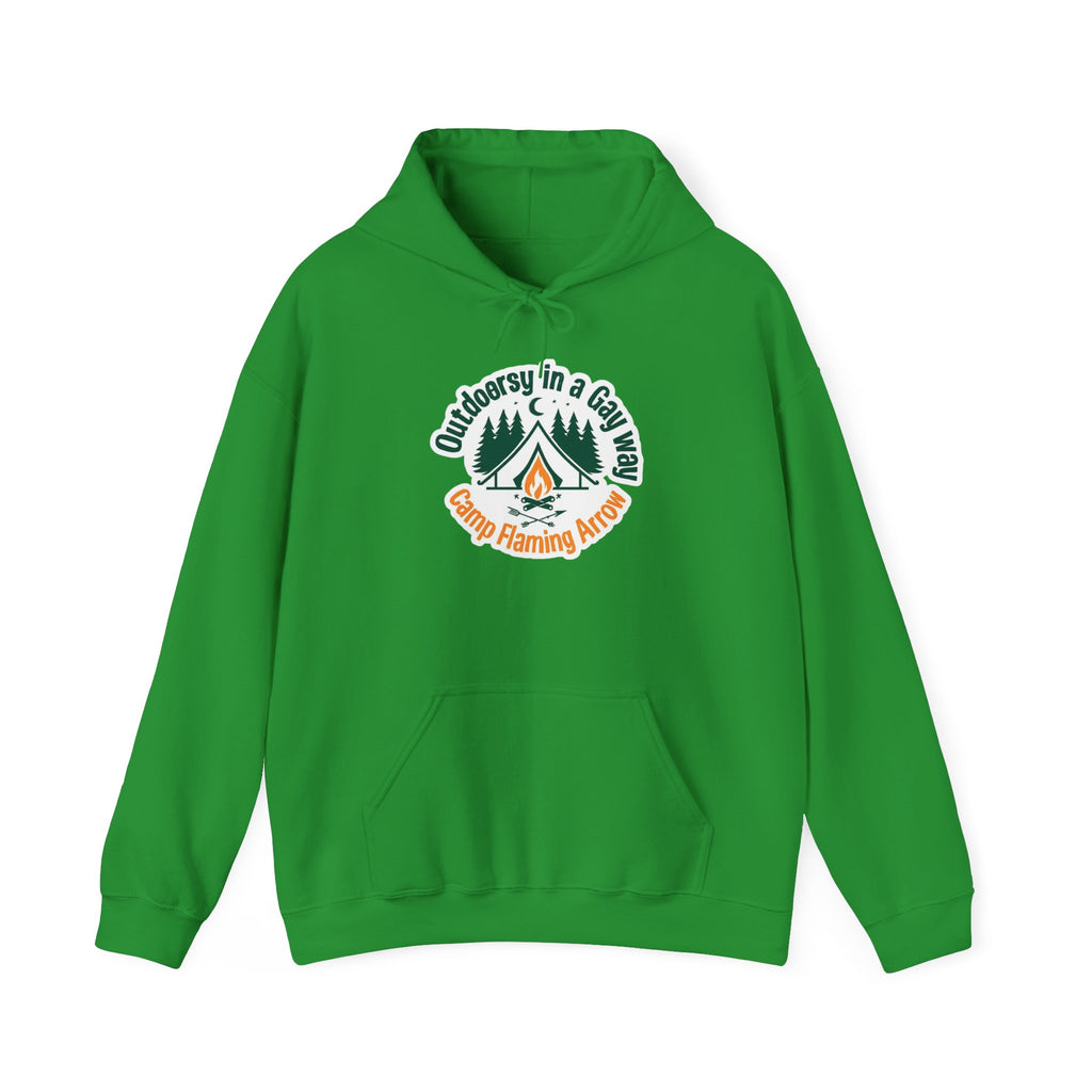 Outdoorsy in a gay way Summer Camp LGBTQ+ Hooded Sweatshirt, Gay Pride Outdoor Carnival P Town Social Justice Gift, Unisex Hoodie