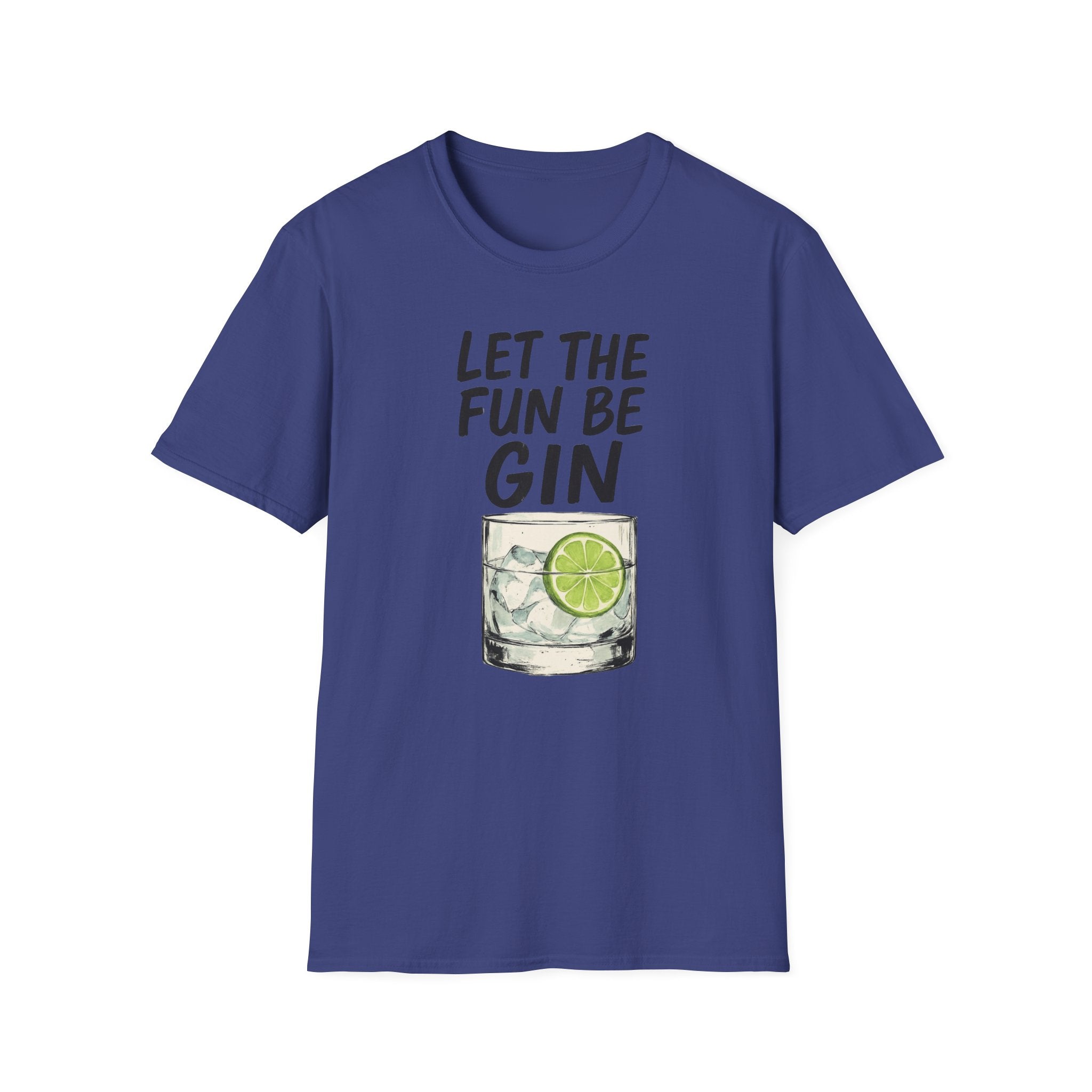 Let the Fun Be Gin Tee, Gin Cocktail Party T-Shirt, Let the Fun Be Gin Tee, Unisex Drinking Shirt, Softstyle Alcohol Top, Mixology Gift