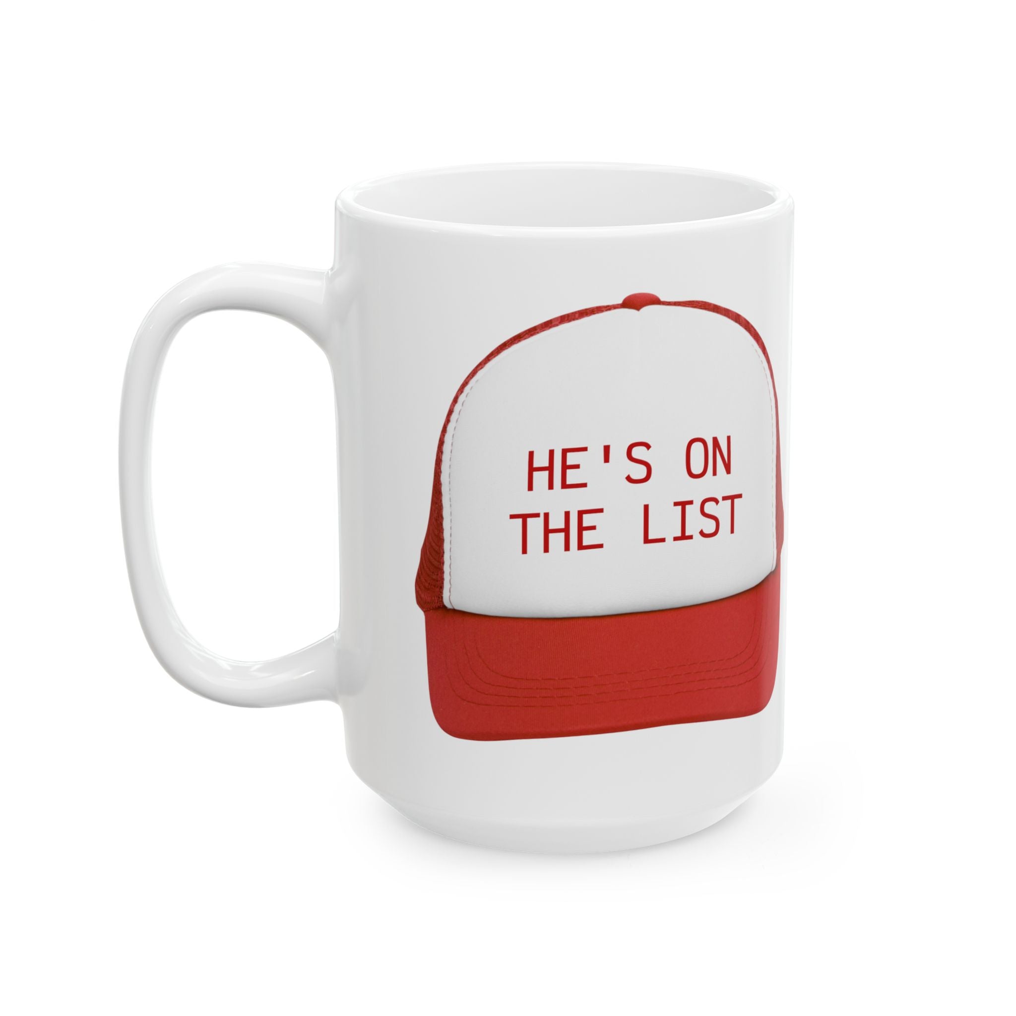 Ceramic Mug, He is on the List Anti Trump social justice activist gift Epstein List, 11oz 15oz, Resist Equality Feminist Gift Mug,