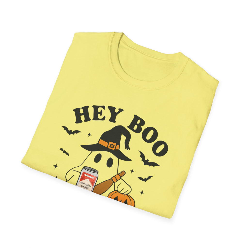 Ghost Diet Cola Softstyle T-Shirt, Halloween Unisex Tee, Fridge Cigarettes Boo Shirt, Spooky Ghost Costume Top, Funny Halloween Graphic Tee