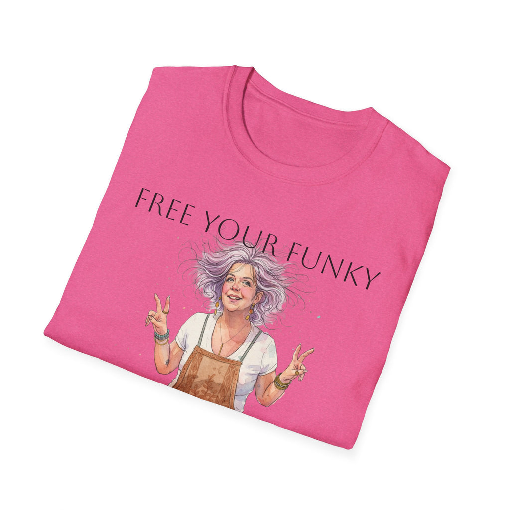 T-Shirt — “Free Your Funky” Peace-Sign Boho Woman Graphic Tee