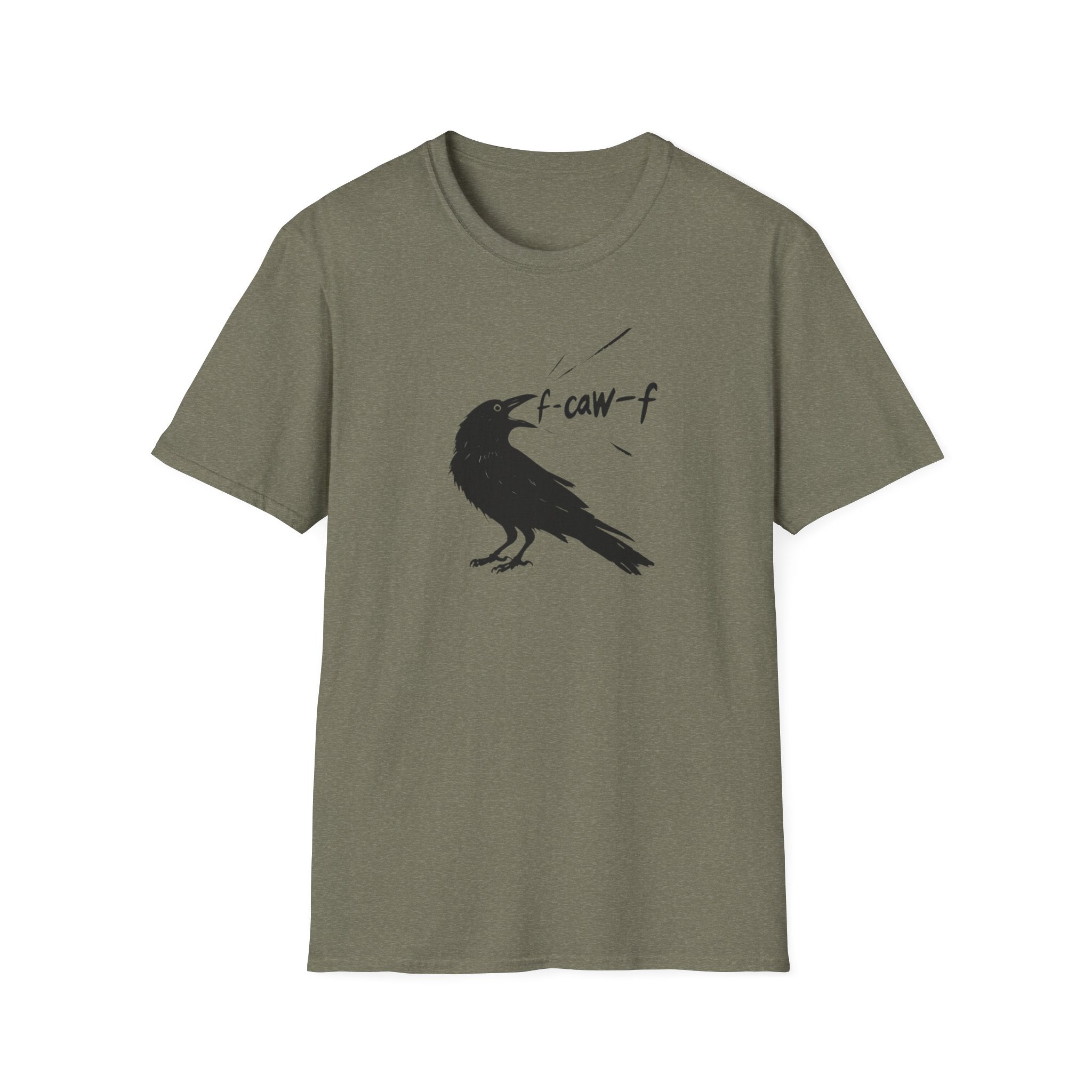 F Off Crow Bird Lover F-Caw-F Fresh Mouth Unisex Softstyle T-Shirt, F Off Tee, Gift for Bird Enthusiasts, Sarcastic Graphic Tee, Unique
