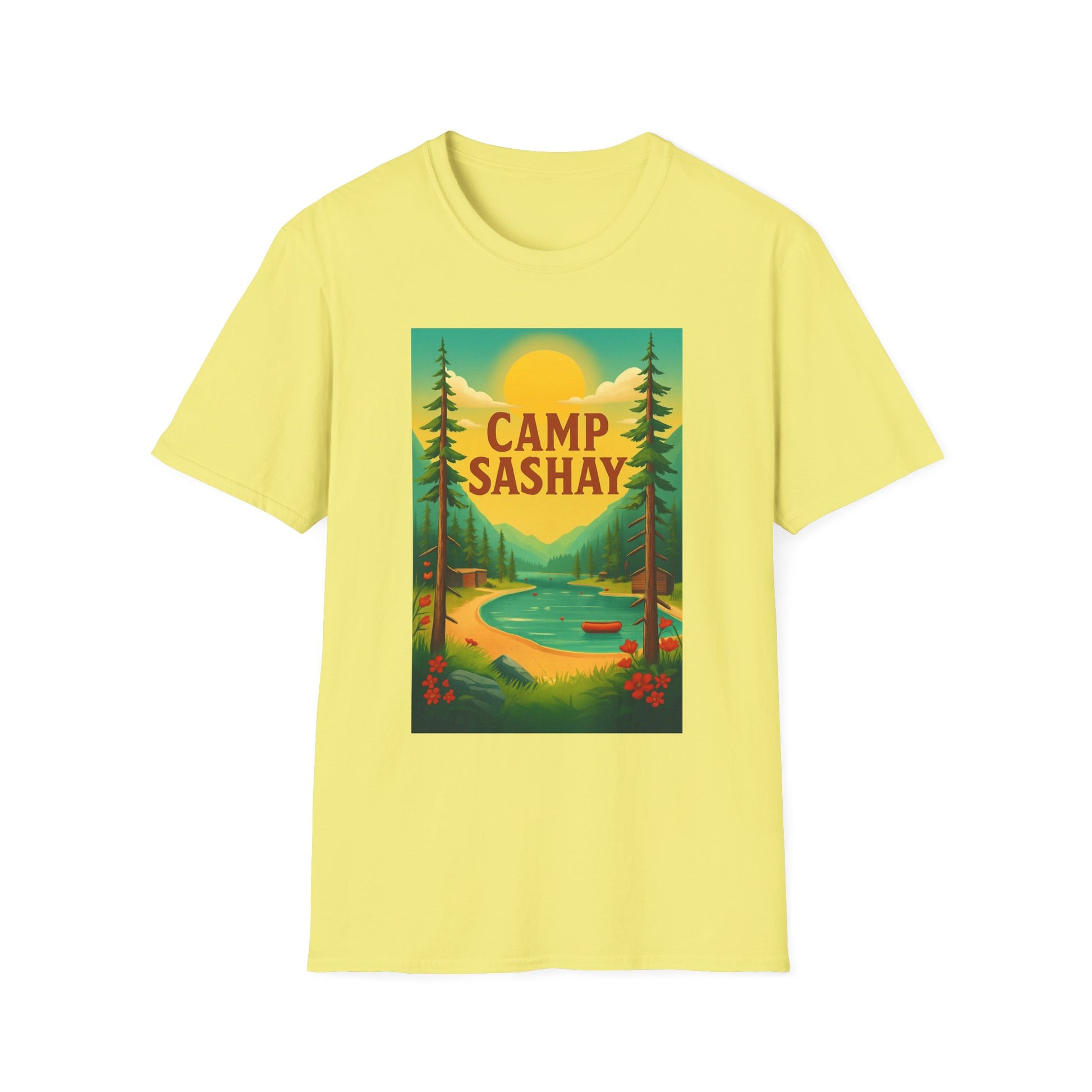 Camp Sashay carnival Unisex Softstyle T-Shirt, Vintage Camping Tee, Outdoor Adventure Shirt, Summer Vibes T-Shirt, Gift for Nature Lovers