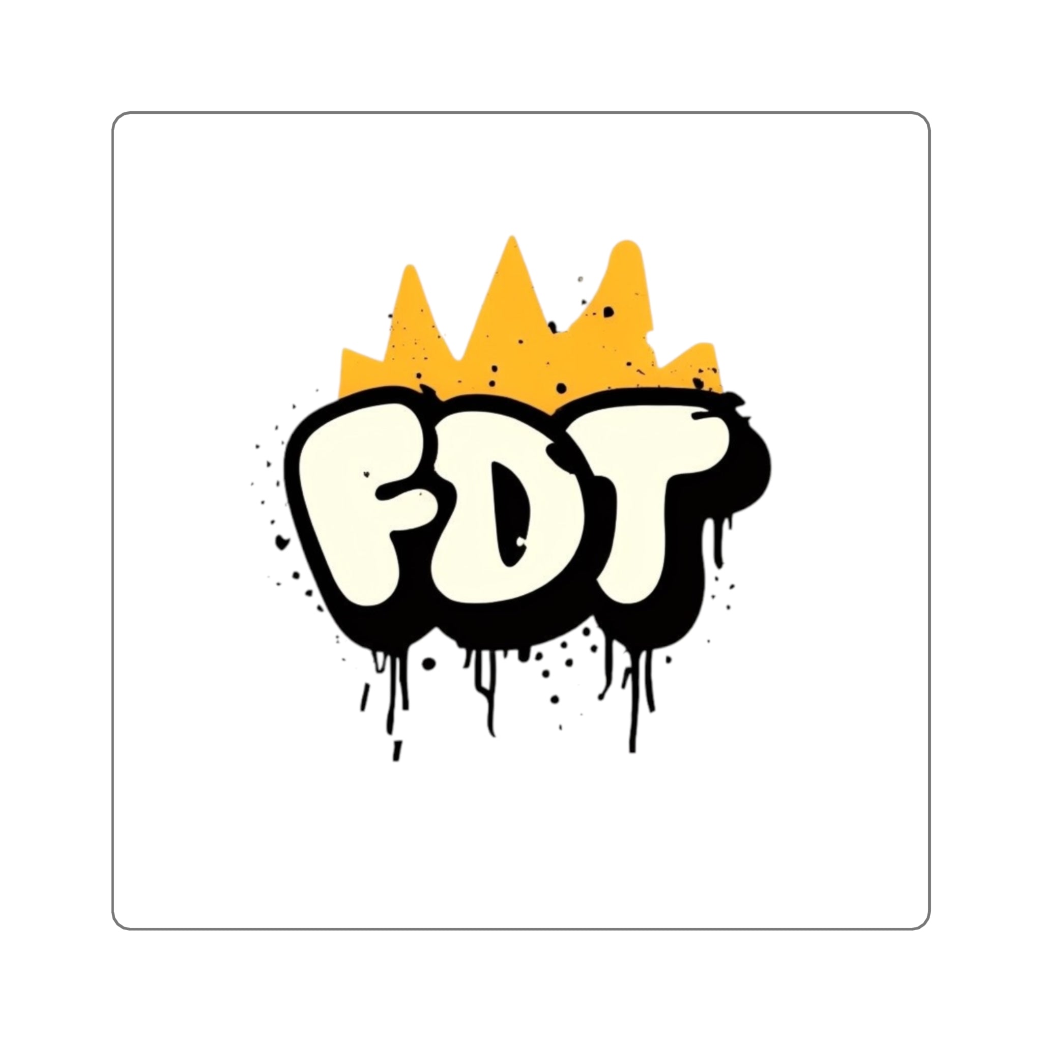 Trendy Square Stickers - FDT Vibe, Laptop Decal, Gift for Art Lovers, Customizable Stickers, Hip Decor