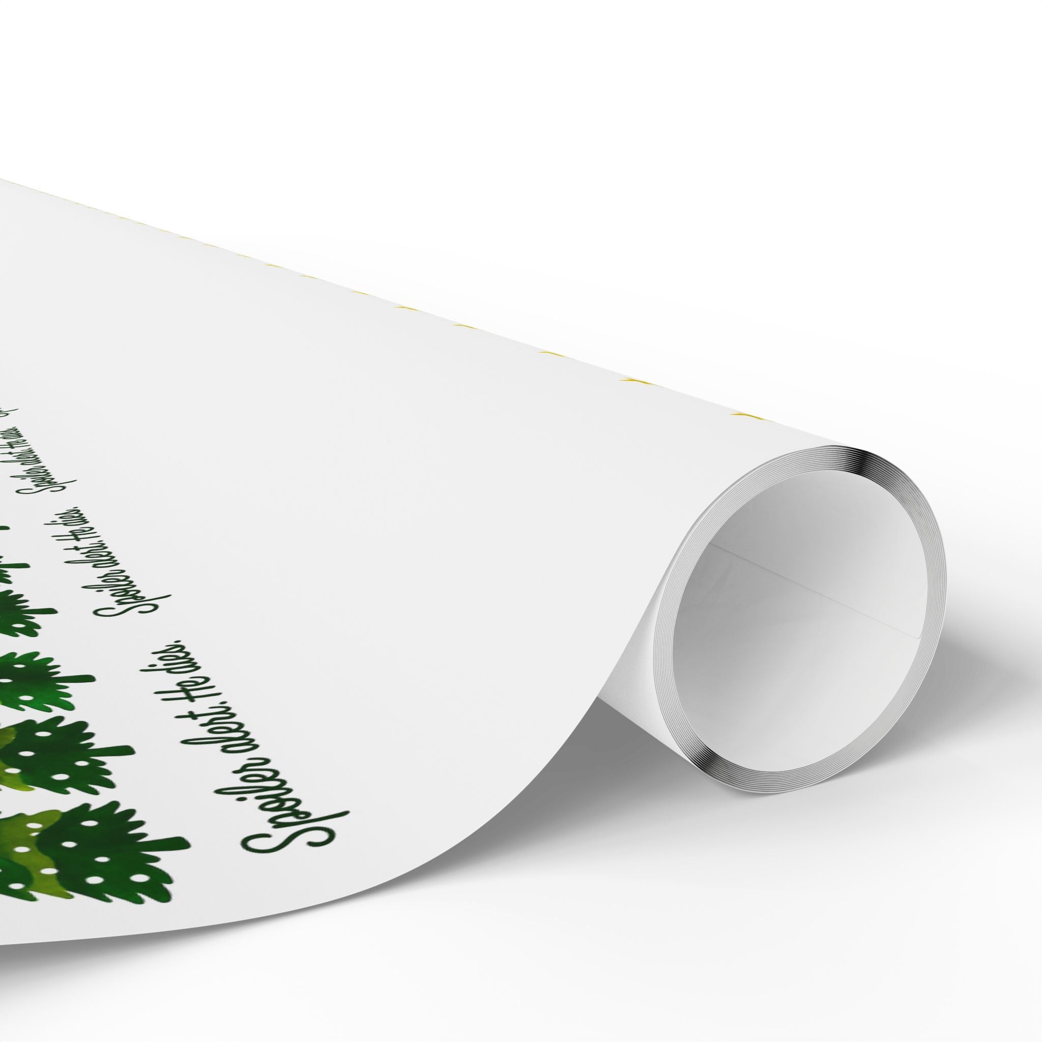 Funny Jesus Spoiler alert. He dies. Christmas Tree Wrapping Paper Roll – Festive Green Trees with