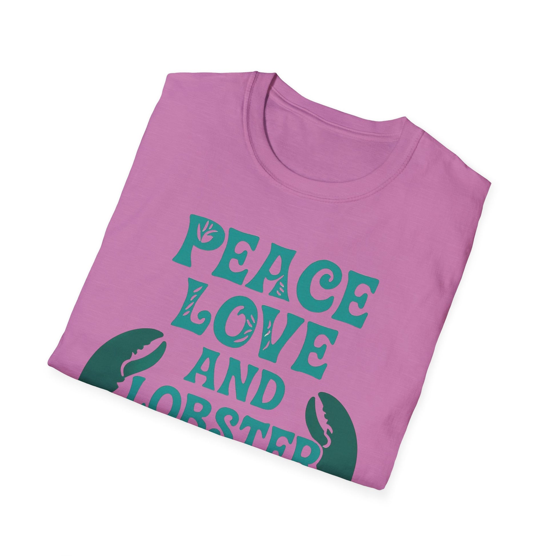 Peace, Love, and Lobster Rolls T-Shirt | Unisex Softstyle Tee for Seafood Lovers, Casual Summer Wear, Beach Days, Gifts, BBQs