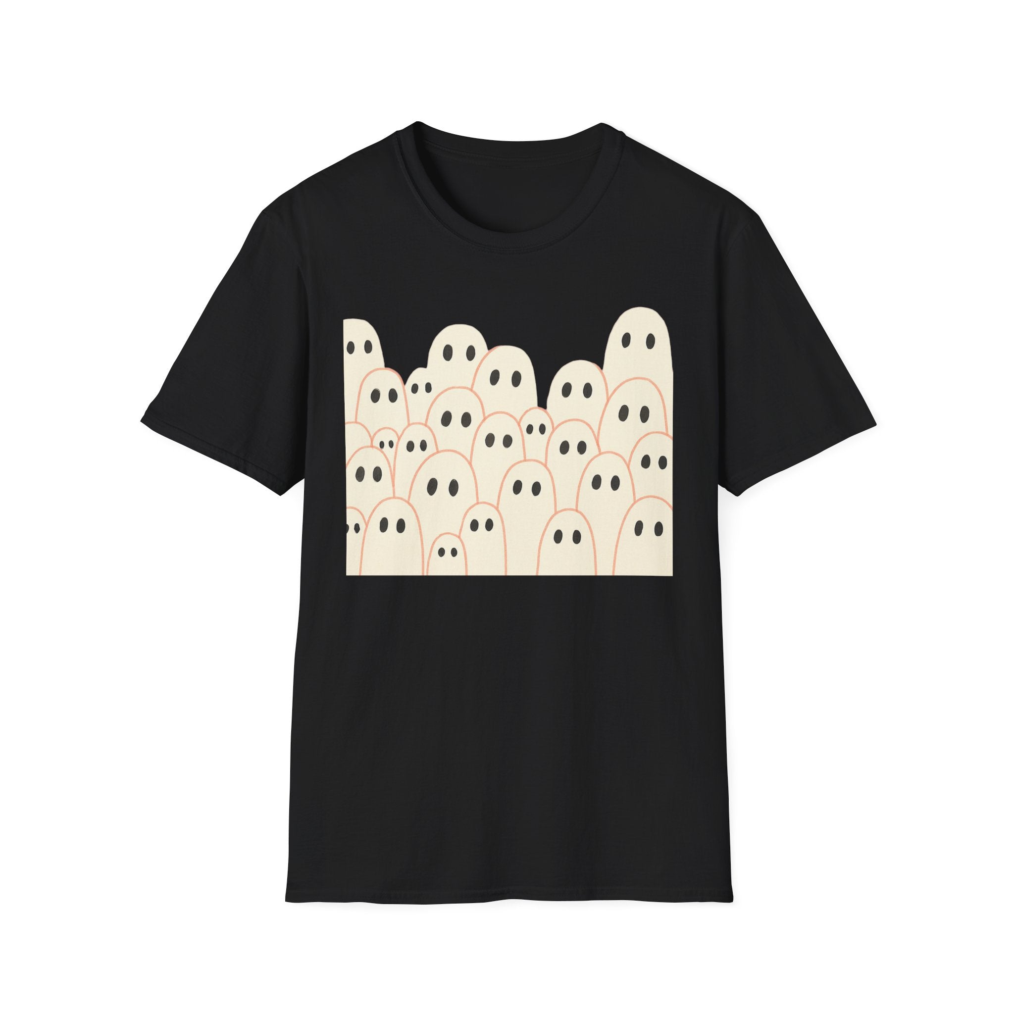 Ghost Spooky Cute Goth Halloween Unisex Softstyle T-Shirt, Halloween Shirt, Ghost Lover Gift, Halloween Costume, Halloween Party Tee, Gothic