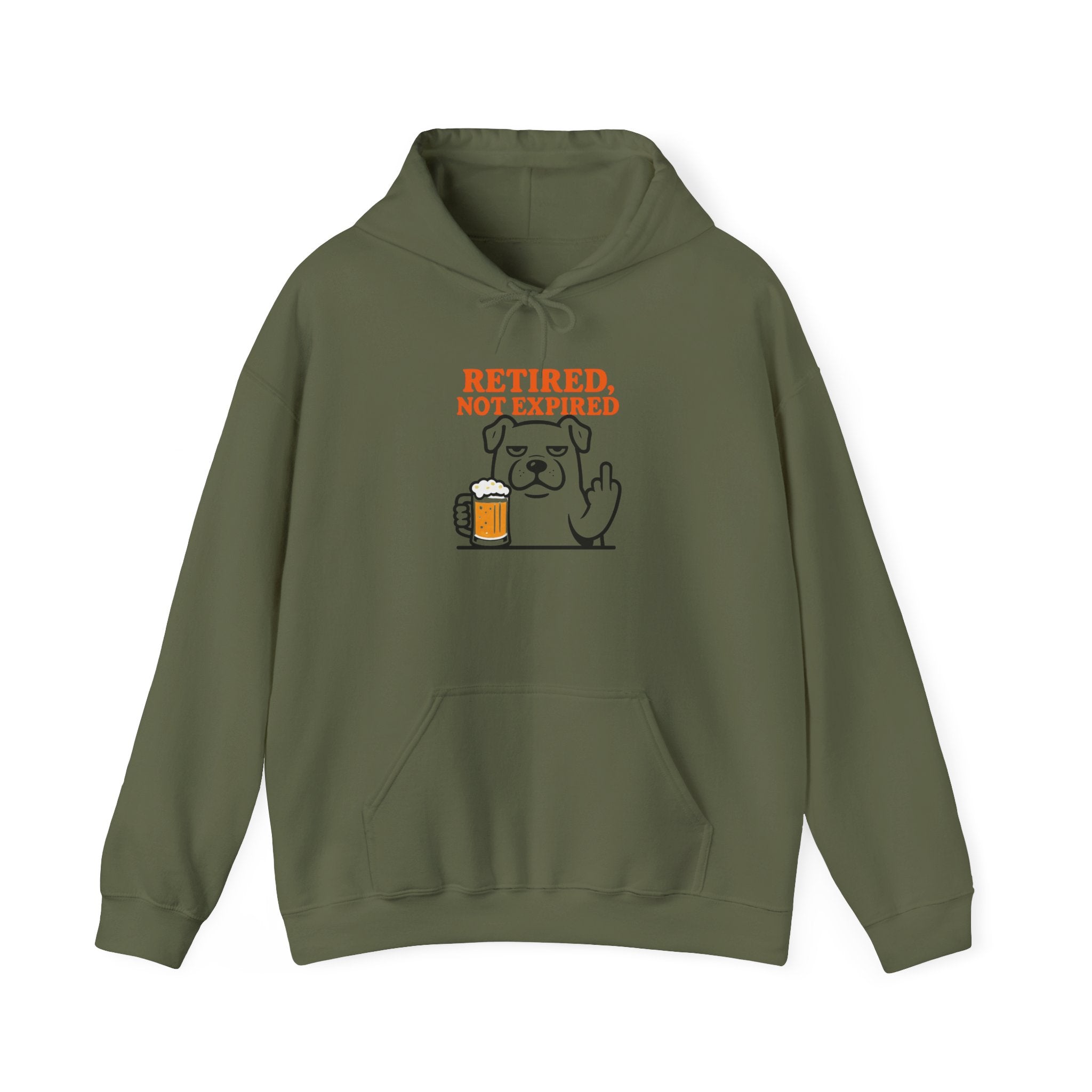 Retired not expired Dog and beer Hoodie, Retirement Adventure Gifts, Funny Unisex Sweatshirt