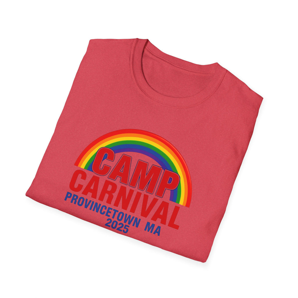 Rainbow Camp Carnival Ptown Unisex T-Shirt, LGBTQ+ Pride Apparel, Summer Festival Top, Gift for Camp Lovers, 2025 Event Shirt