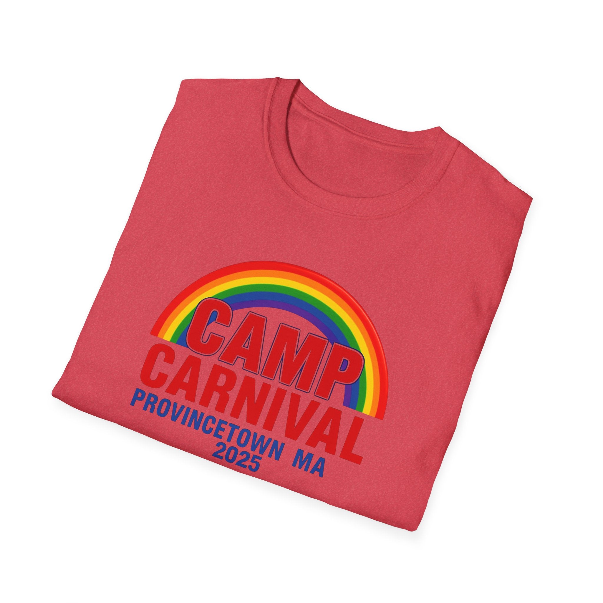 Rainbow Camp Carnival Ptown Unisex T-Shirt, LGBTQ+ Pride Apparel, Summer Festival Top, Gift for Camp Lovers, 2025 Event Shirt