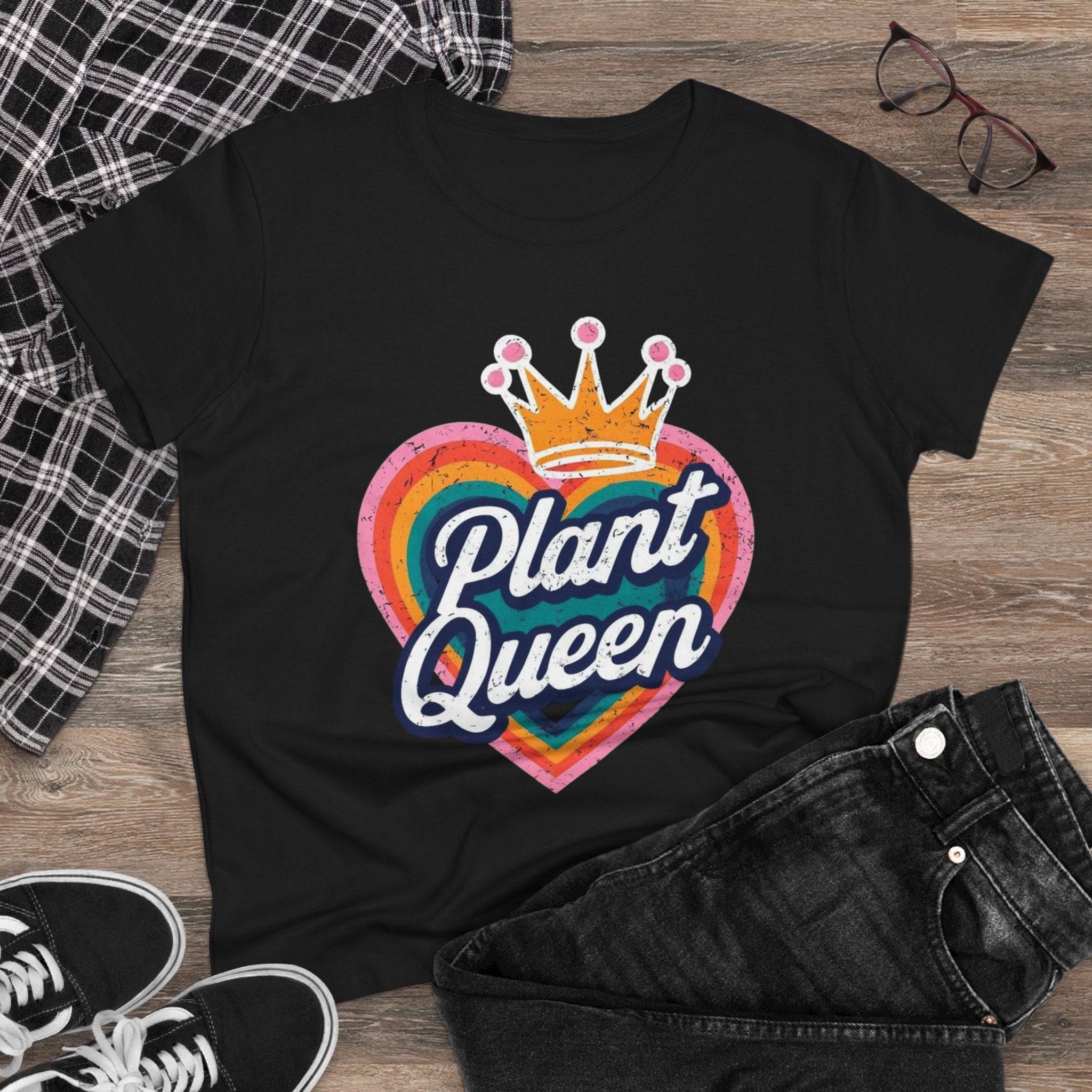BoHo Plant Queen Women vintage Tee, Gardening Flowers Shirt, Plant Lover Gift, Botanical Graphic Top, Earthy Vibes T-Shirt