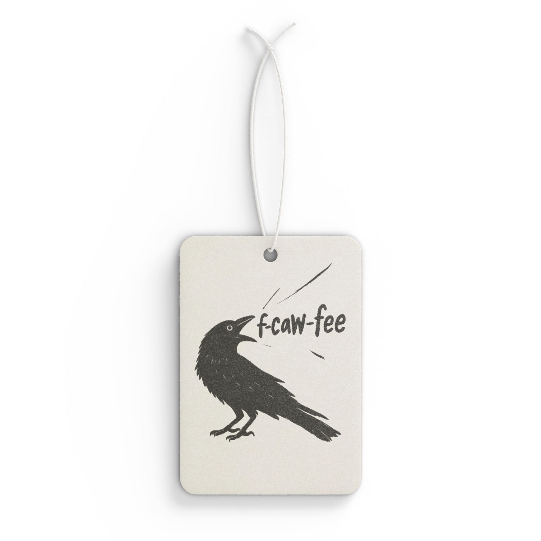 Raven 'F-Caw-fee'  Car Air Freshener — Coffee Lover Novelty Car Accessory