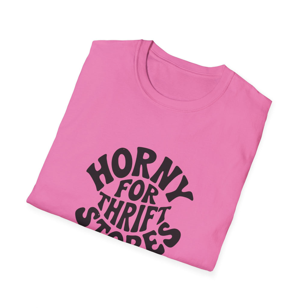 Horny for Thrift Stores T-Shirt — Funny Vintage Thrift Shopper Graphic Tee