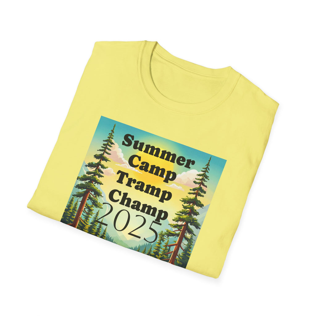 Unisex Summer Camp T-Shirt, Fun Camp Tee, Outdoor Adventure Shirt, Camping Gift, Tramp Champ Apparel, 2025 Summer Tees