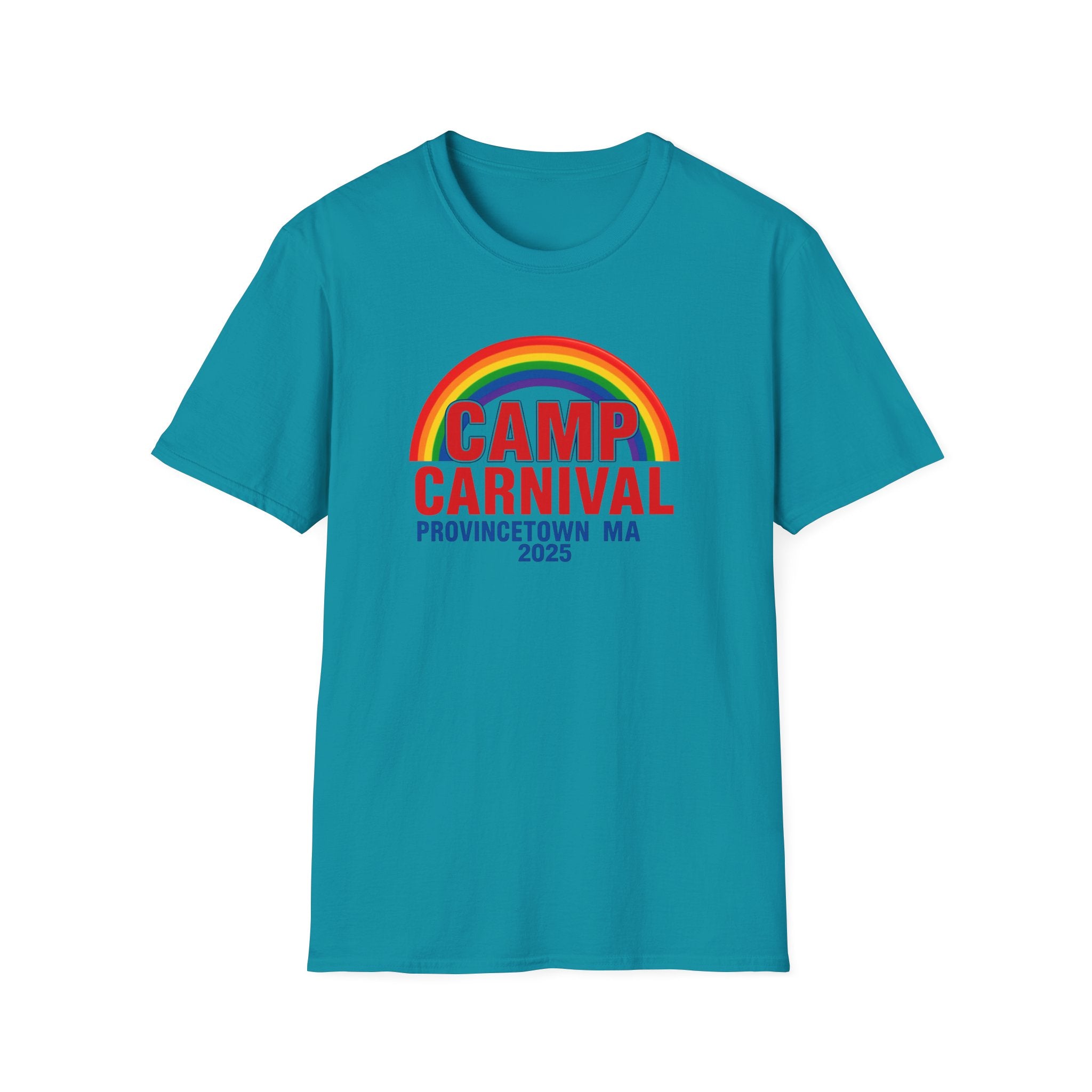 Rainbow Camp Carnival Ptown Unisex T-Shirt, LGBTQ+ Pride Apparel, Summer Festival Top, Gift for Camp Lovers, 2025 Event Shirt