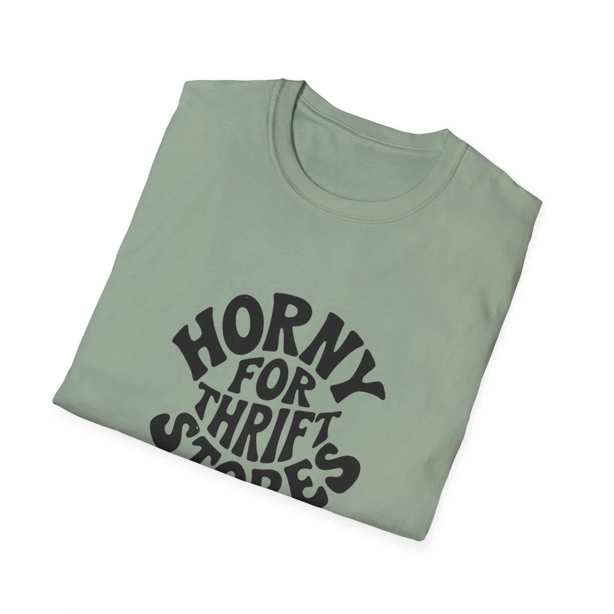 Horny for Thrift Stores T-Shirt — Funny Vintage Thrift Shopper Graphic Tee